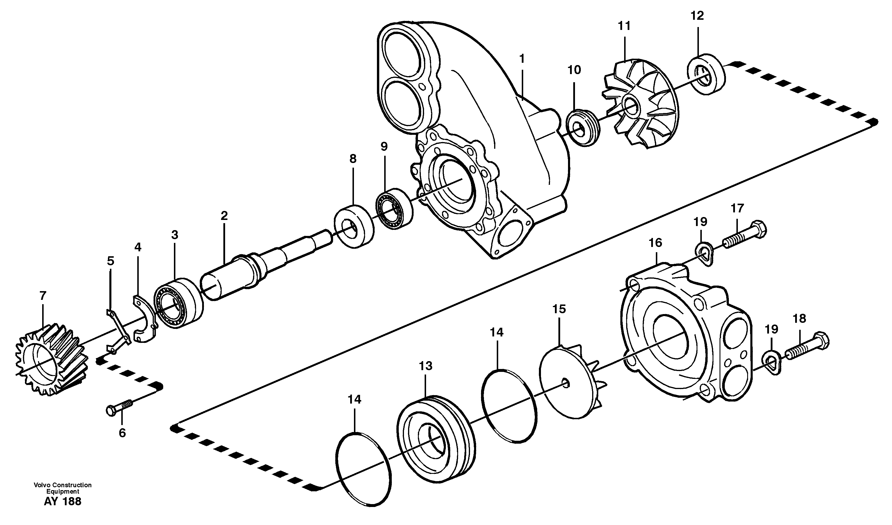 Схема запчастей Volvo L220D - 34671 Водяной насос L220D SER NO 1001-