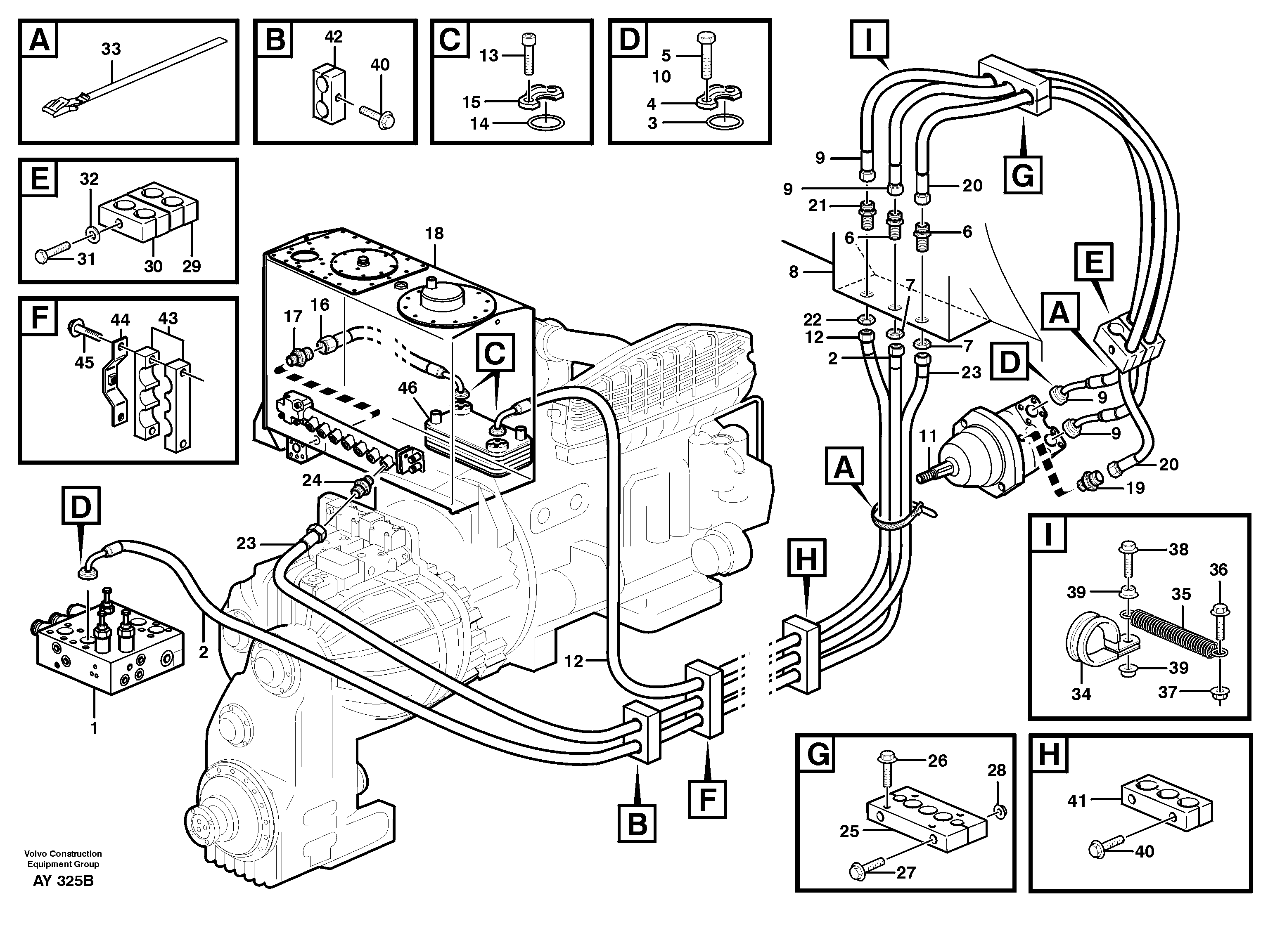 Схема запчастей Volvo L220D - 84323 Fan drive L220D SER NO 1001-