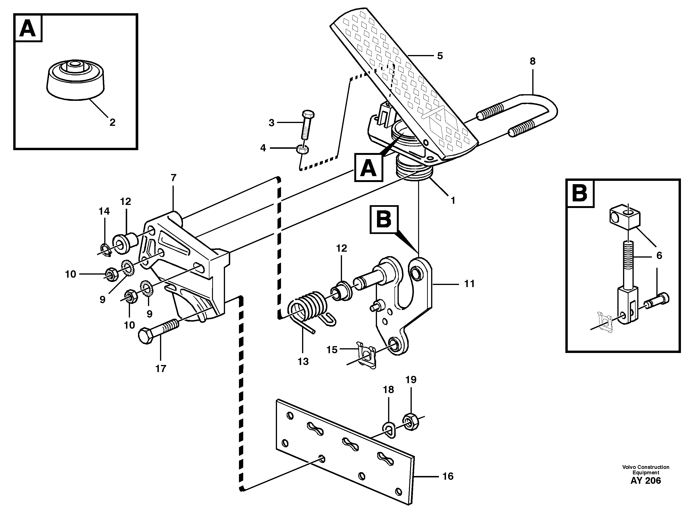 Схема запчастей Volvo L220D - 81832 Pedal L220D SER NO 1001-