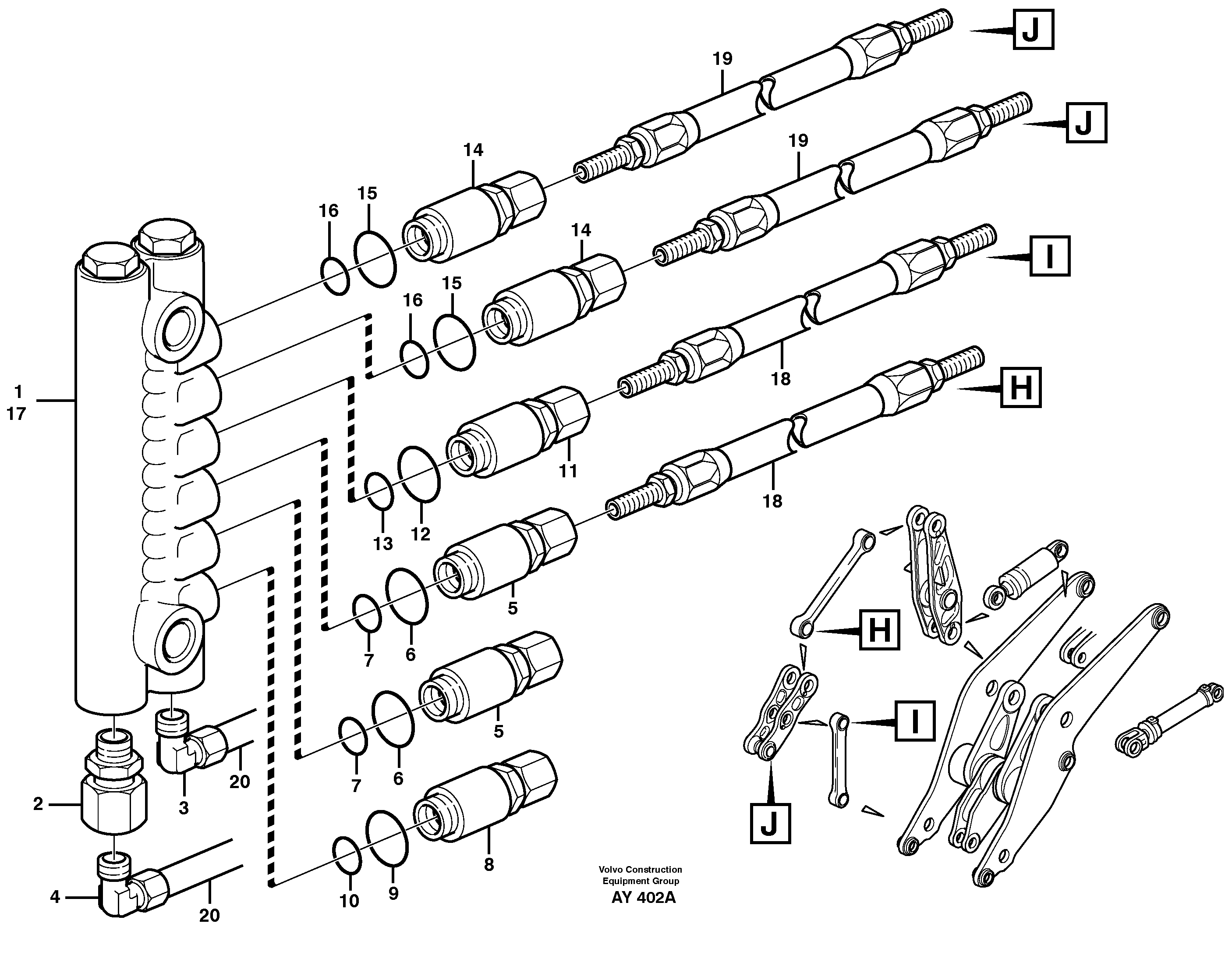 Схема запчастей Volvo L220D - 56090 Distribution block, B3 L220D SER NO 1001-