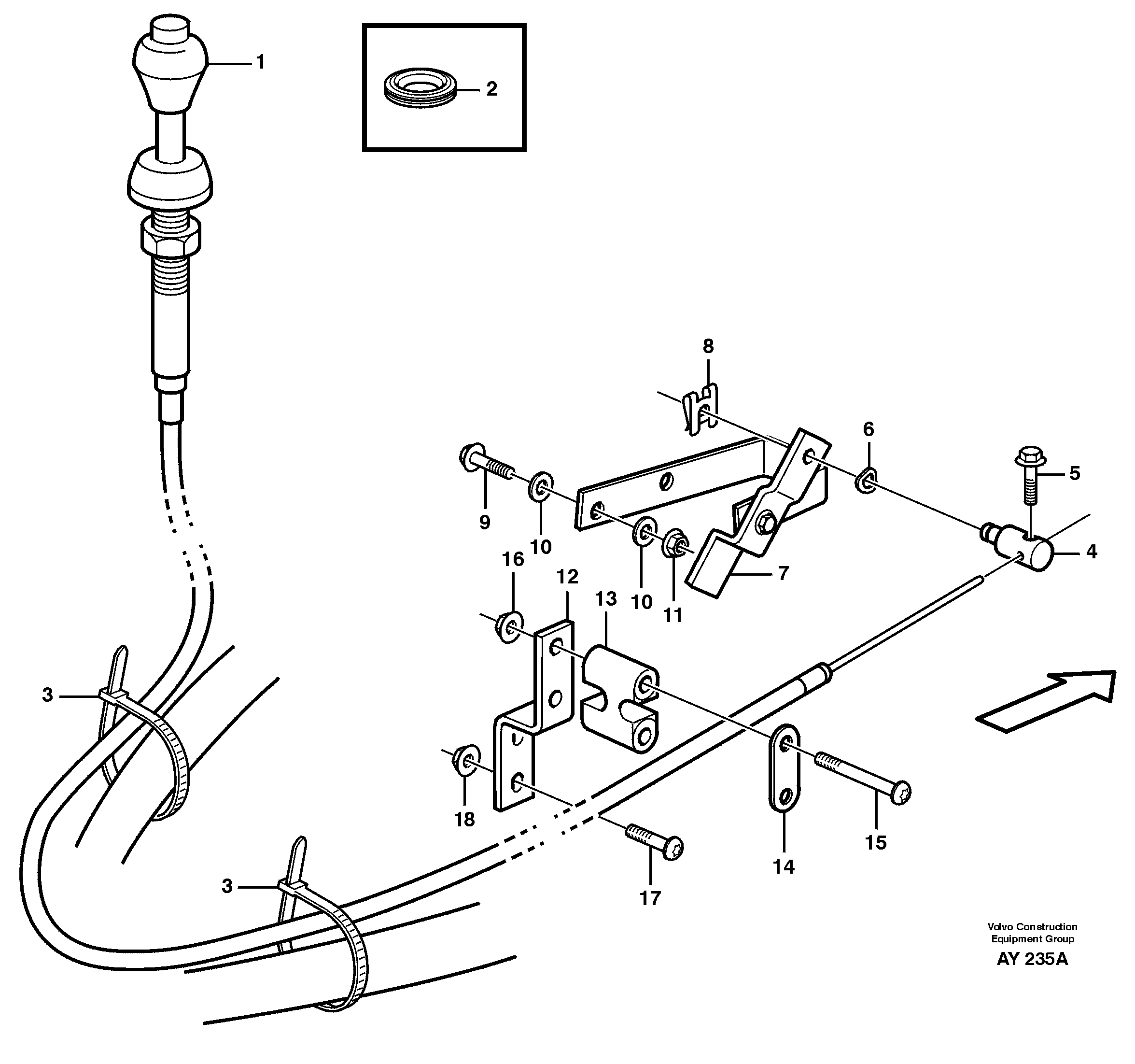 Схема запчастей Volvo L220D - 31982 Hand throttle control L220D SER NO 1001-