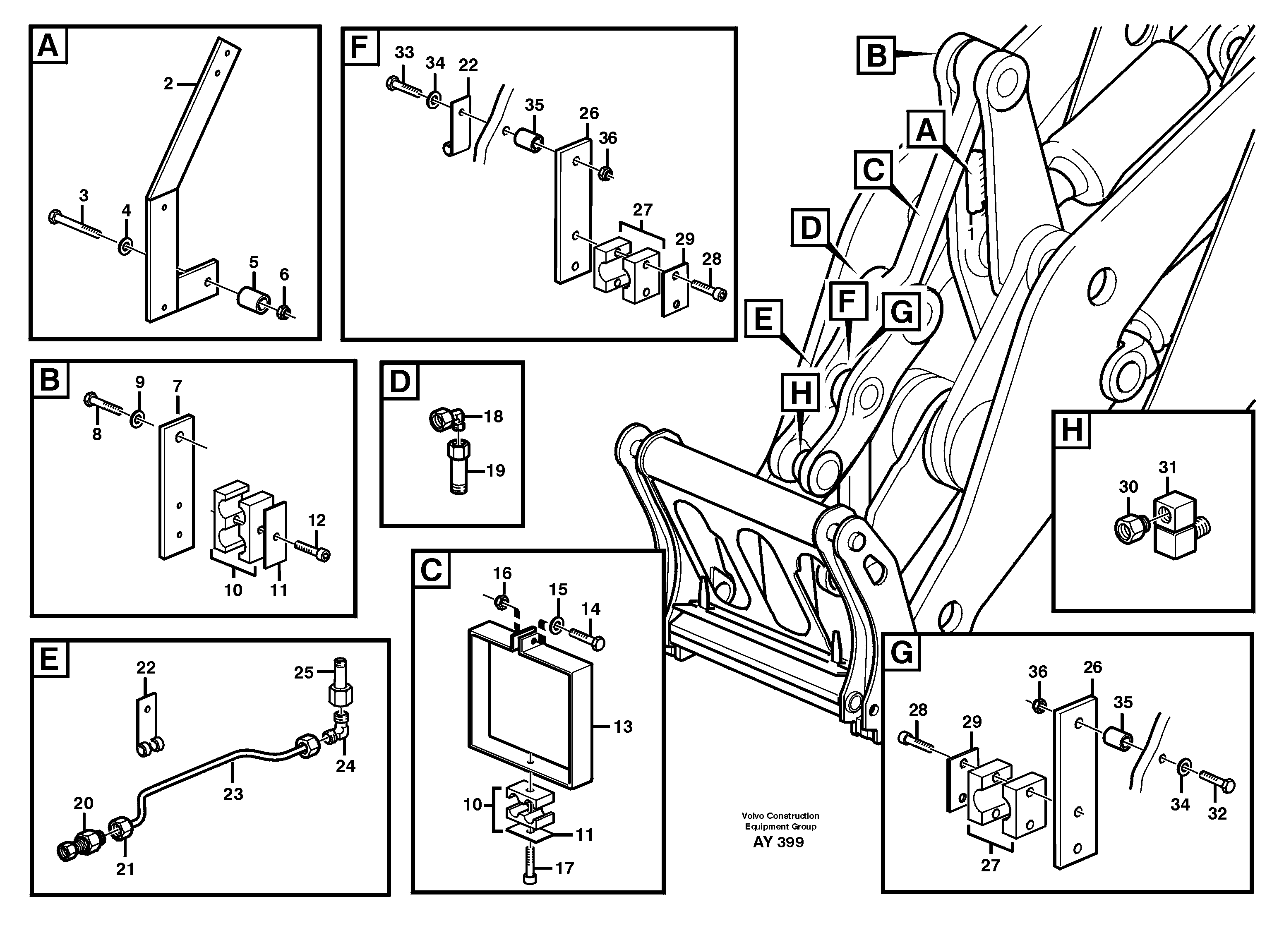 Схема запчастей Volvo L220D - 70128 Central lubrication, B3 L220D SER NO 1001-