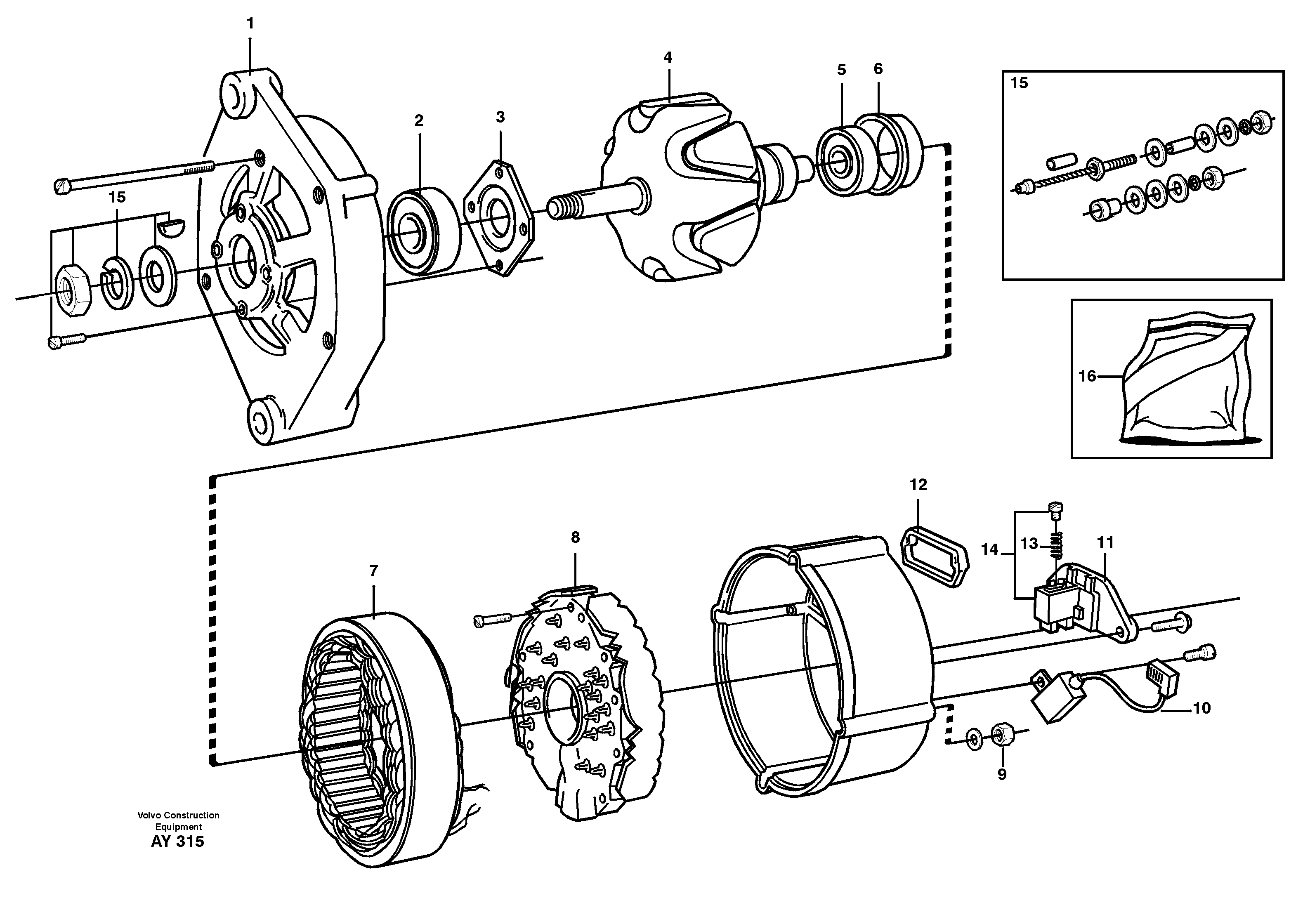Схема запчастей Volvo L220D - 21417 Alternator L220D SER NO 1001-