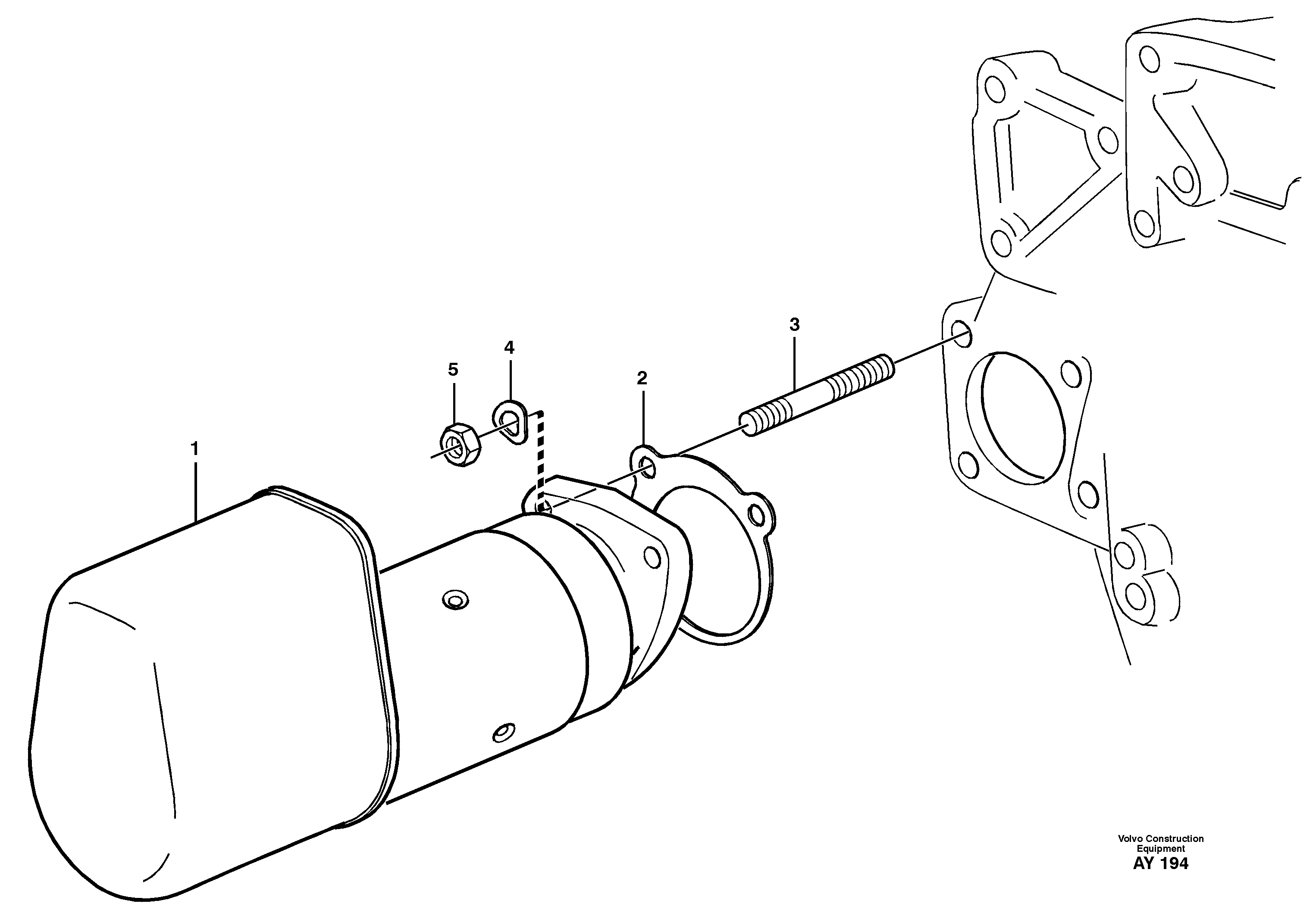 Схема запчастей Volvo L220D - 21418 Starter motor with assembling details L220D SER NO 1001-