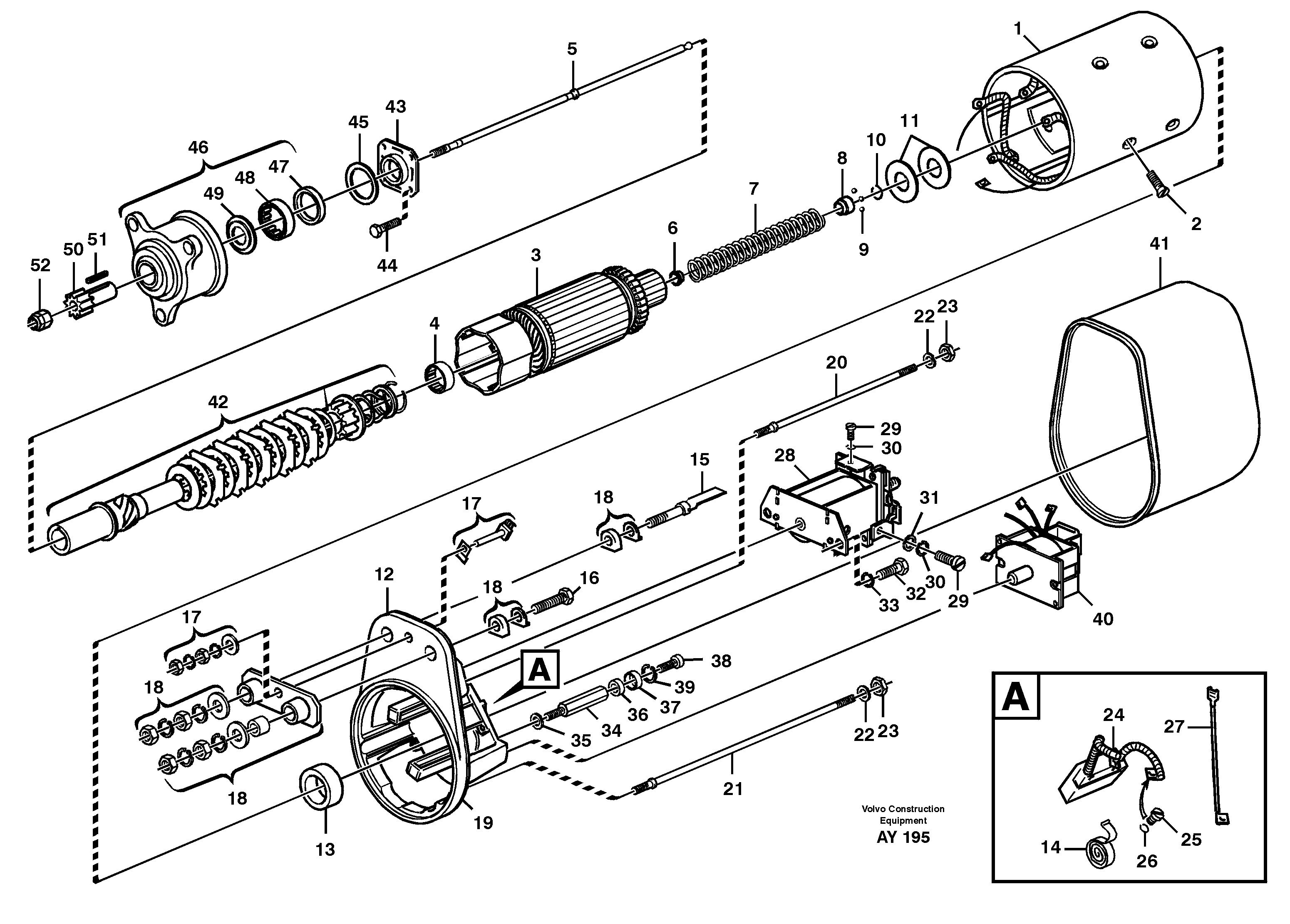 Схема запчастей Volvo L220D - 34676 Starter motor L220D SER NO 1001-