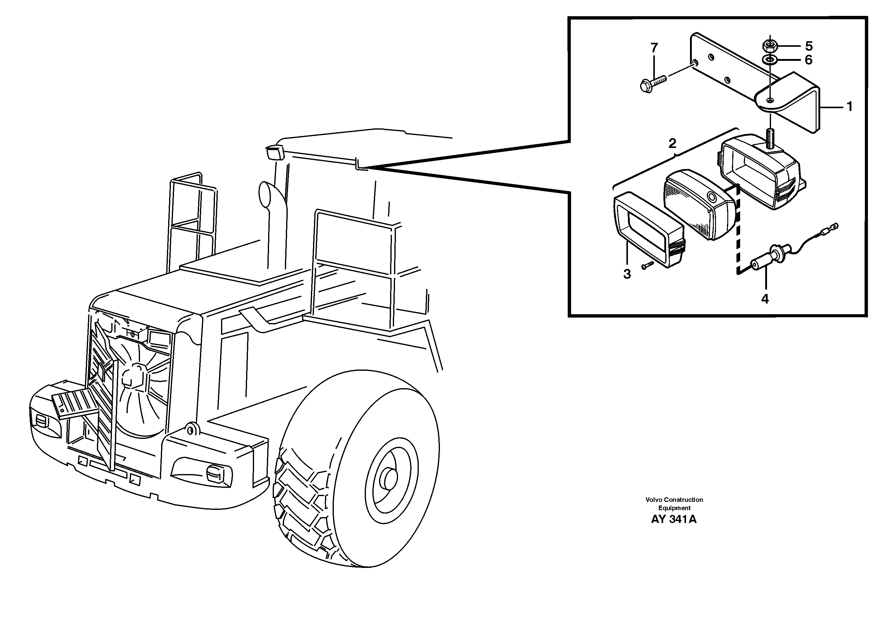 Схема запчастей Volvo L220D - 21419 Work lights, rear L220D SER NO 1001-