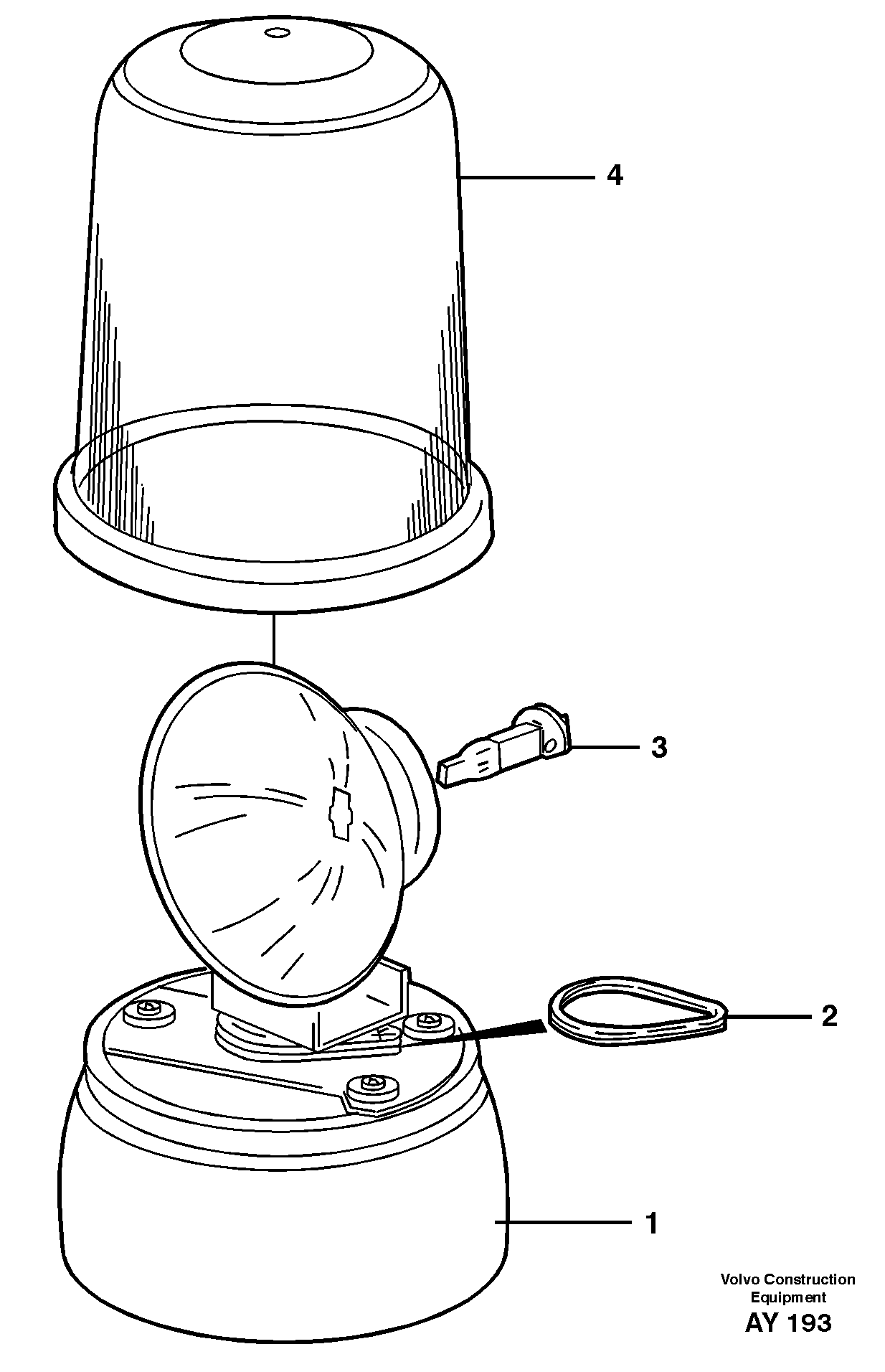 Схема запчастей Volvo L220D - 21420 Rotating beacon L220D SER NO 1001-