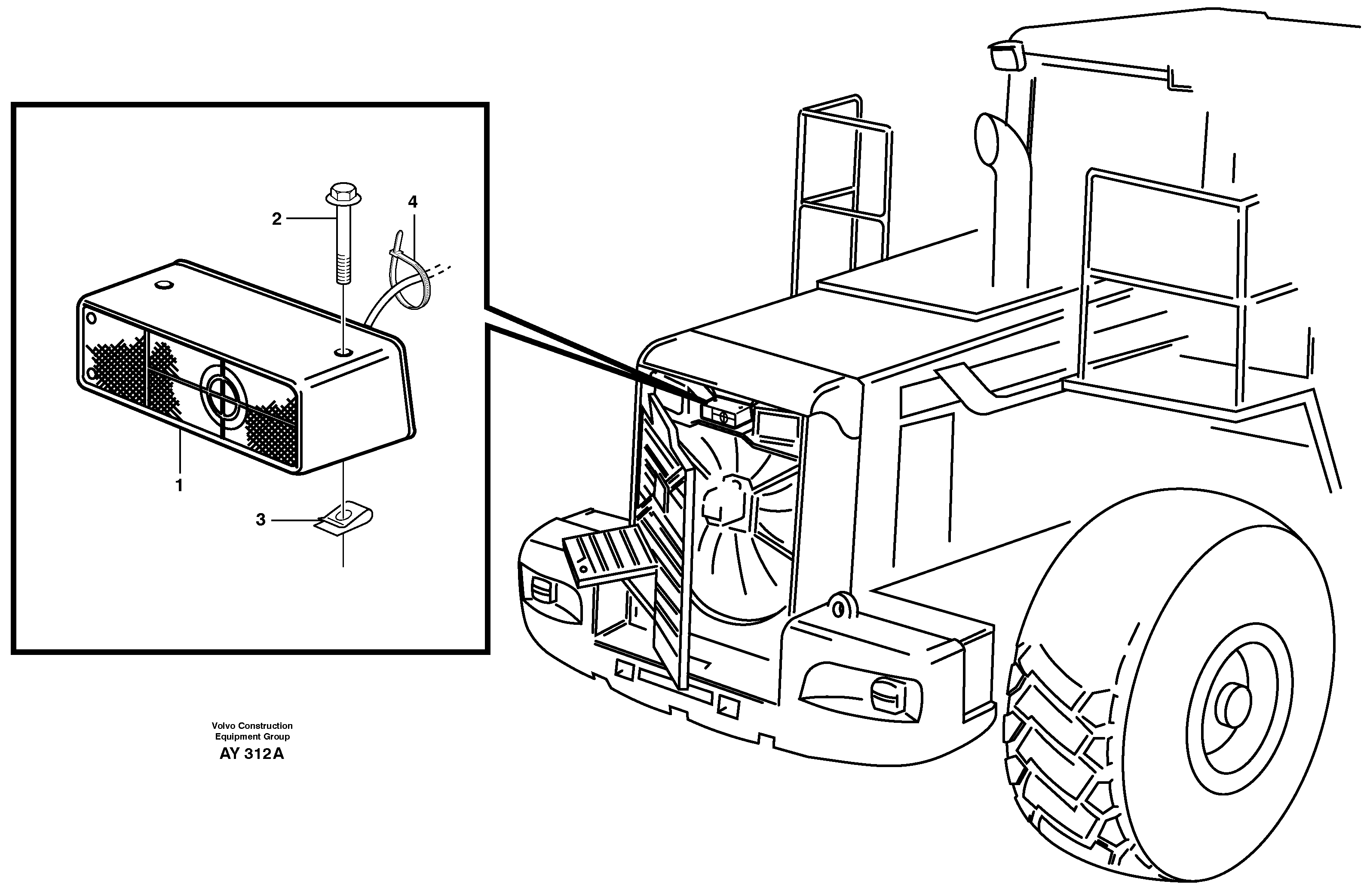 Схема запчастей Volvo L220D - 21421 Back-up warning unit L220D SER NO 1001-