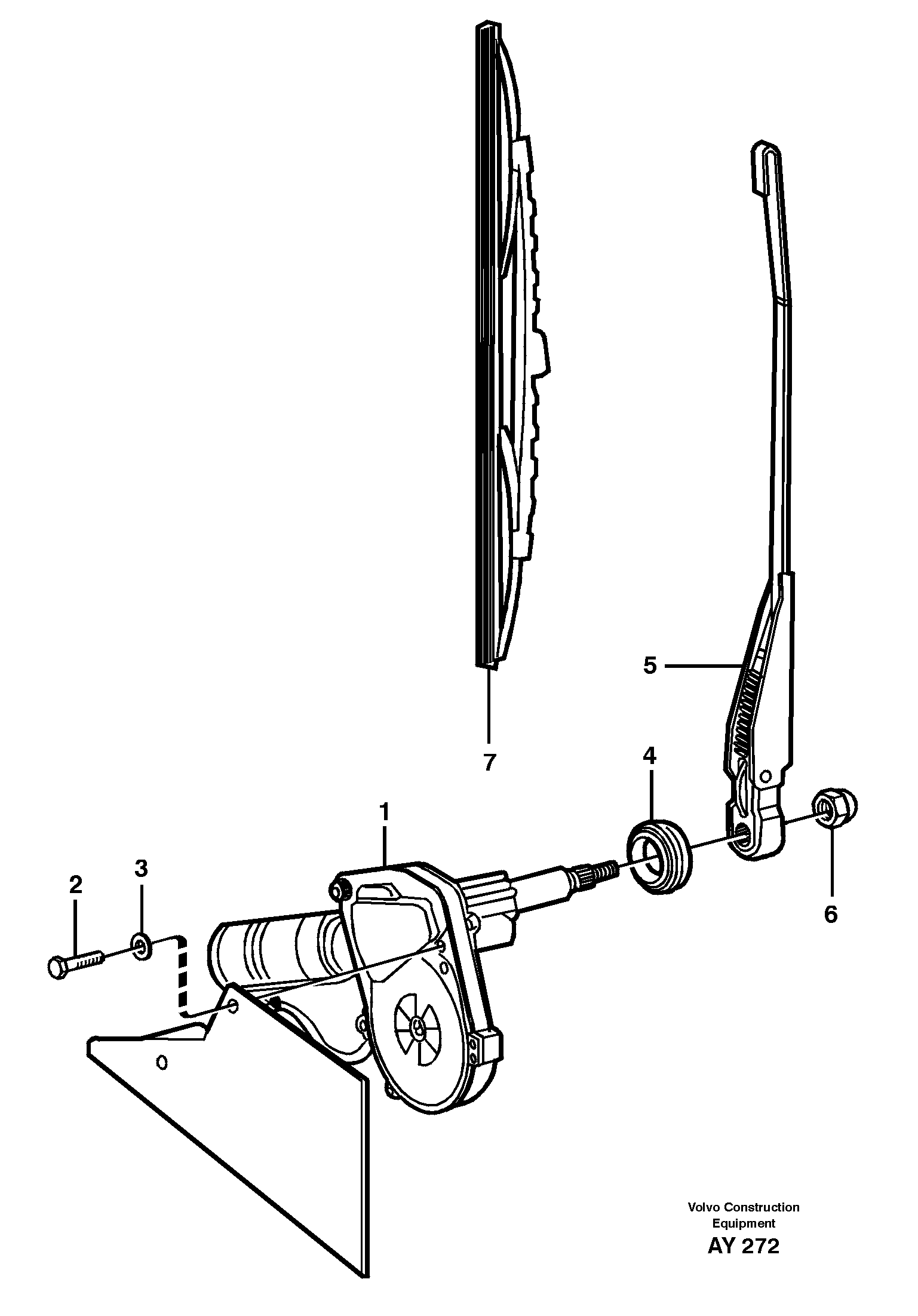 Схема запчастей Volvo L220D - 3059 Windshield wiper, rear L220D SER NO 1001-