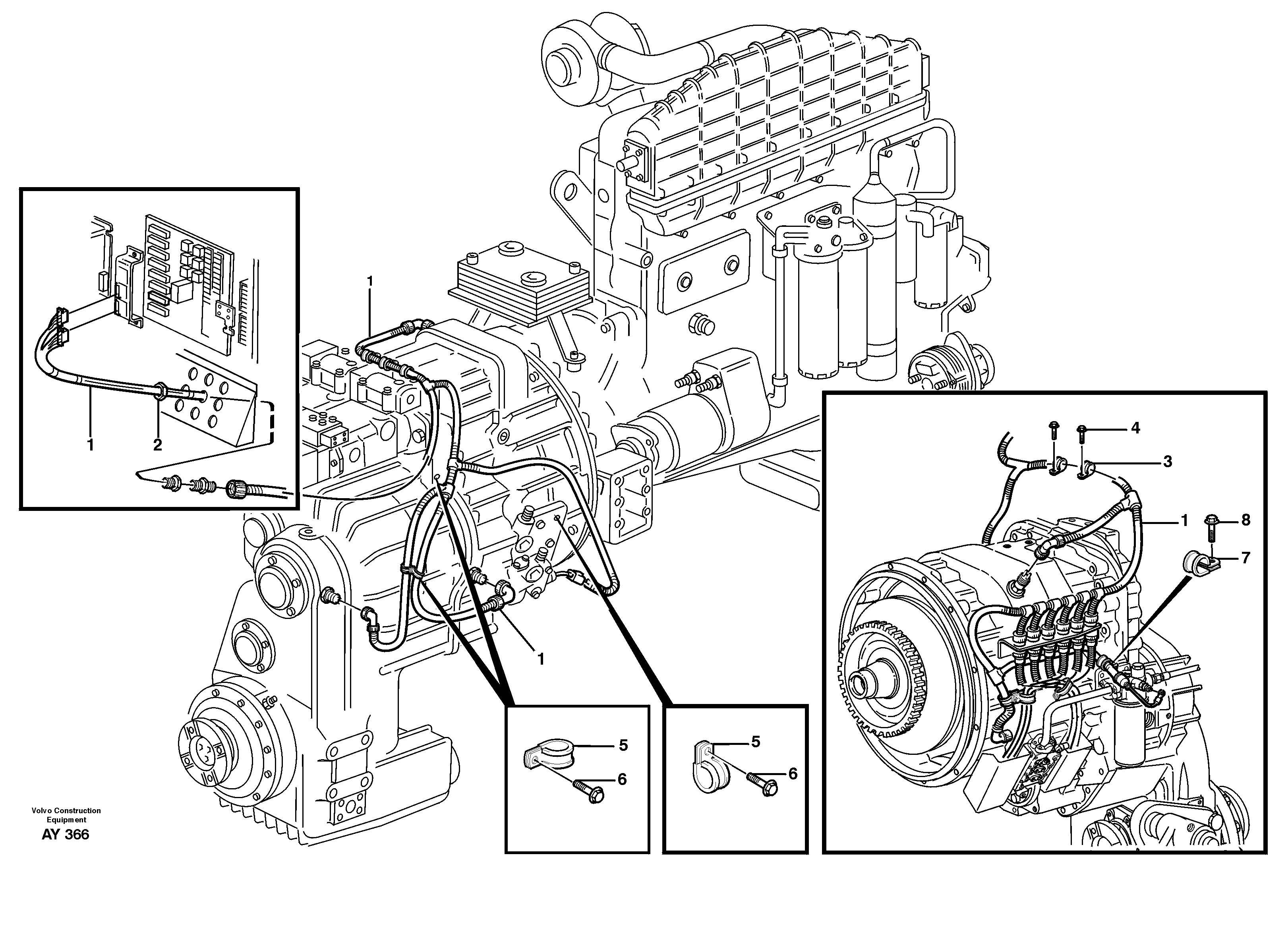 Схема запчастей Volvo L220D - 19454 Cable harness for transmission with assembly parts L220D SER NO 1001-