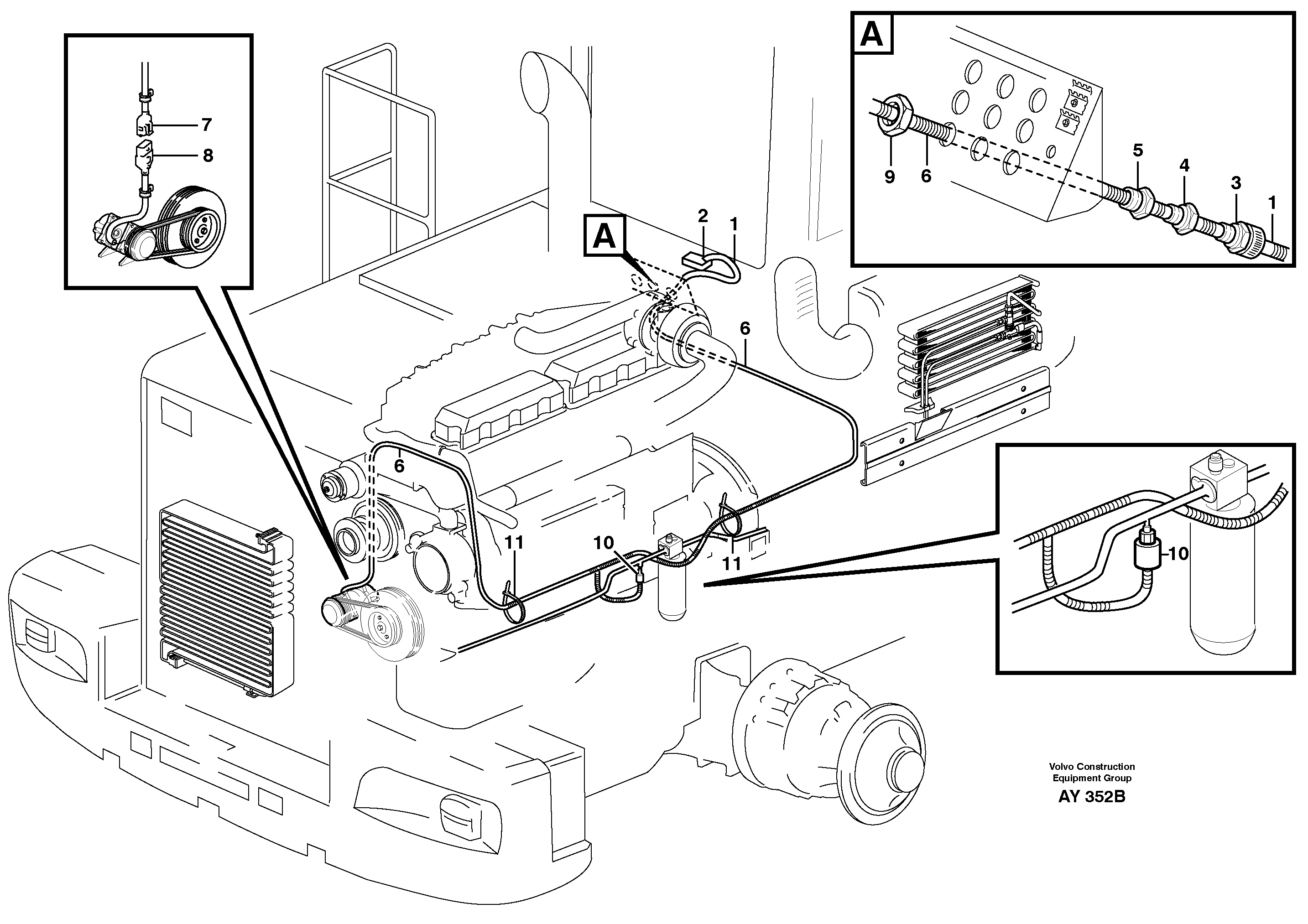 Схема запчастей Volvo L220D - 33436 Cable harness, compressor L220D SER NO 1001-
