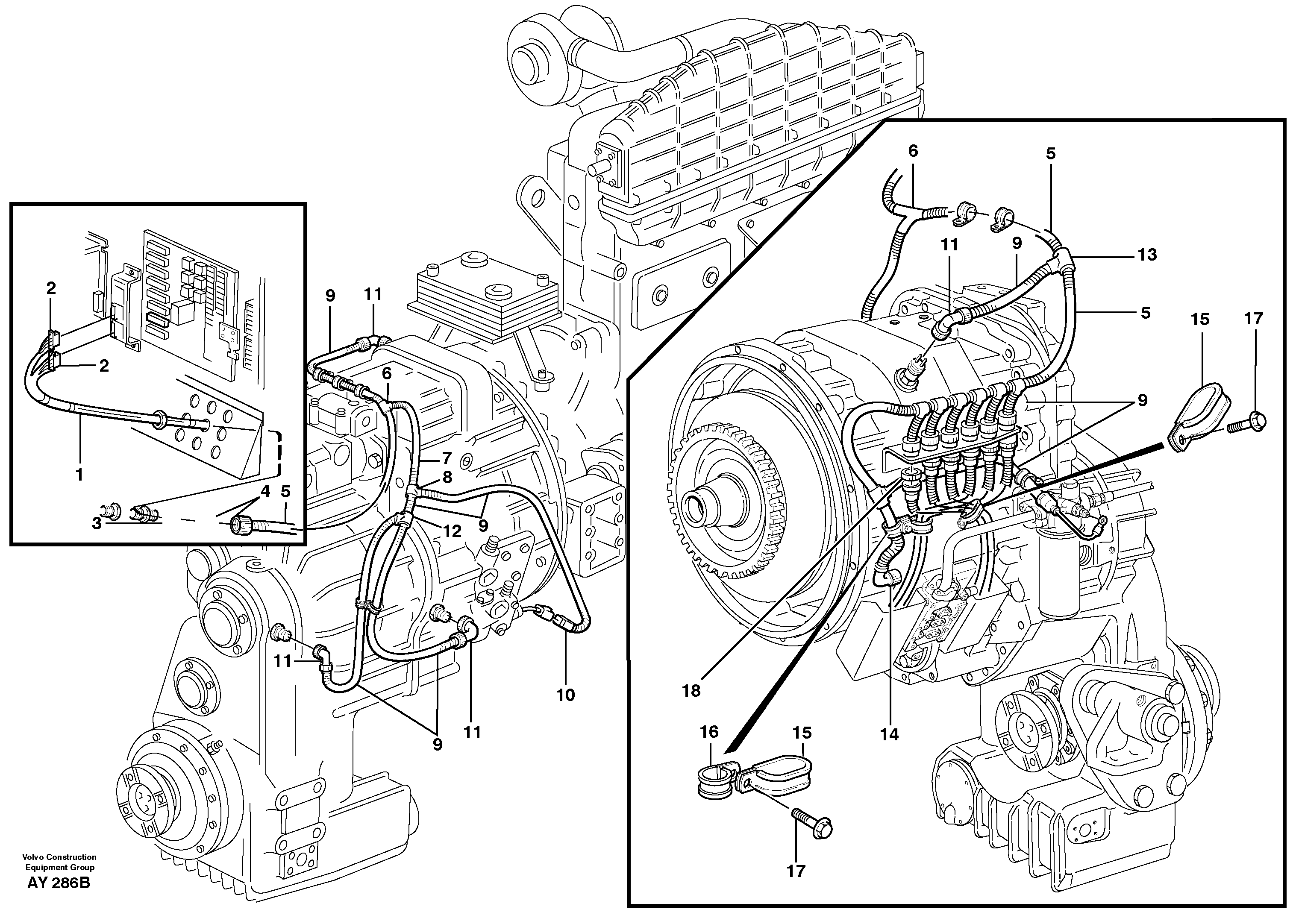 Схема запчастей Volvo L220D - 52474 Cable harness, transmission L220D SER NO 1001-
