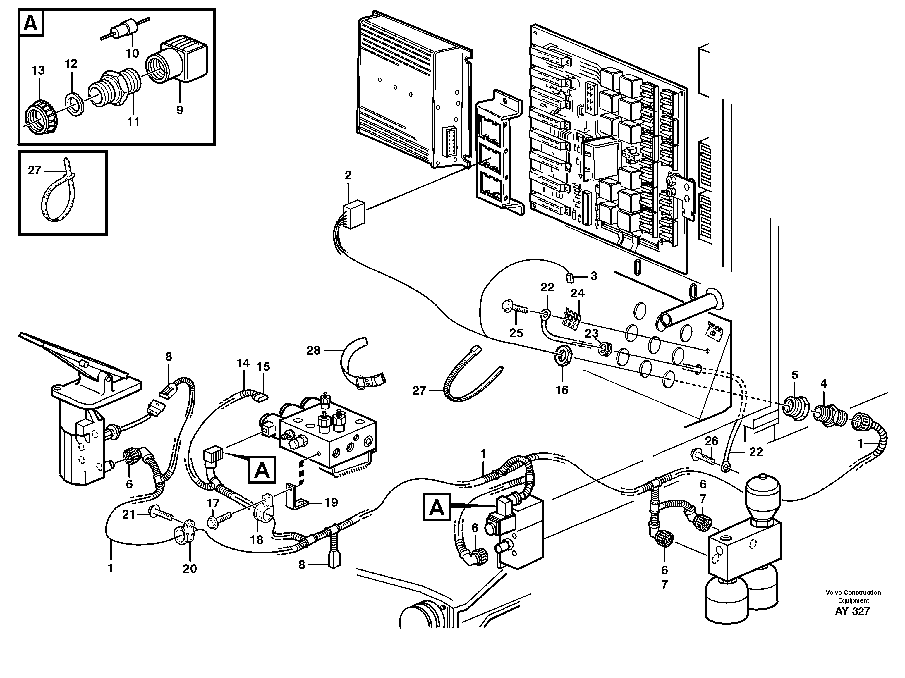 Схема запчастей Volvo L220D - 57579 Cable harness, under cab L220D SER NO 1001-