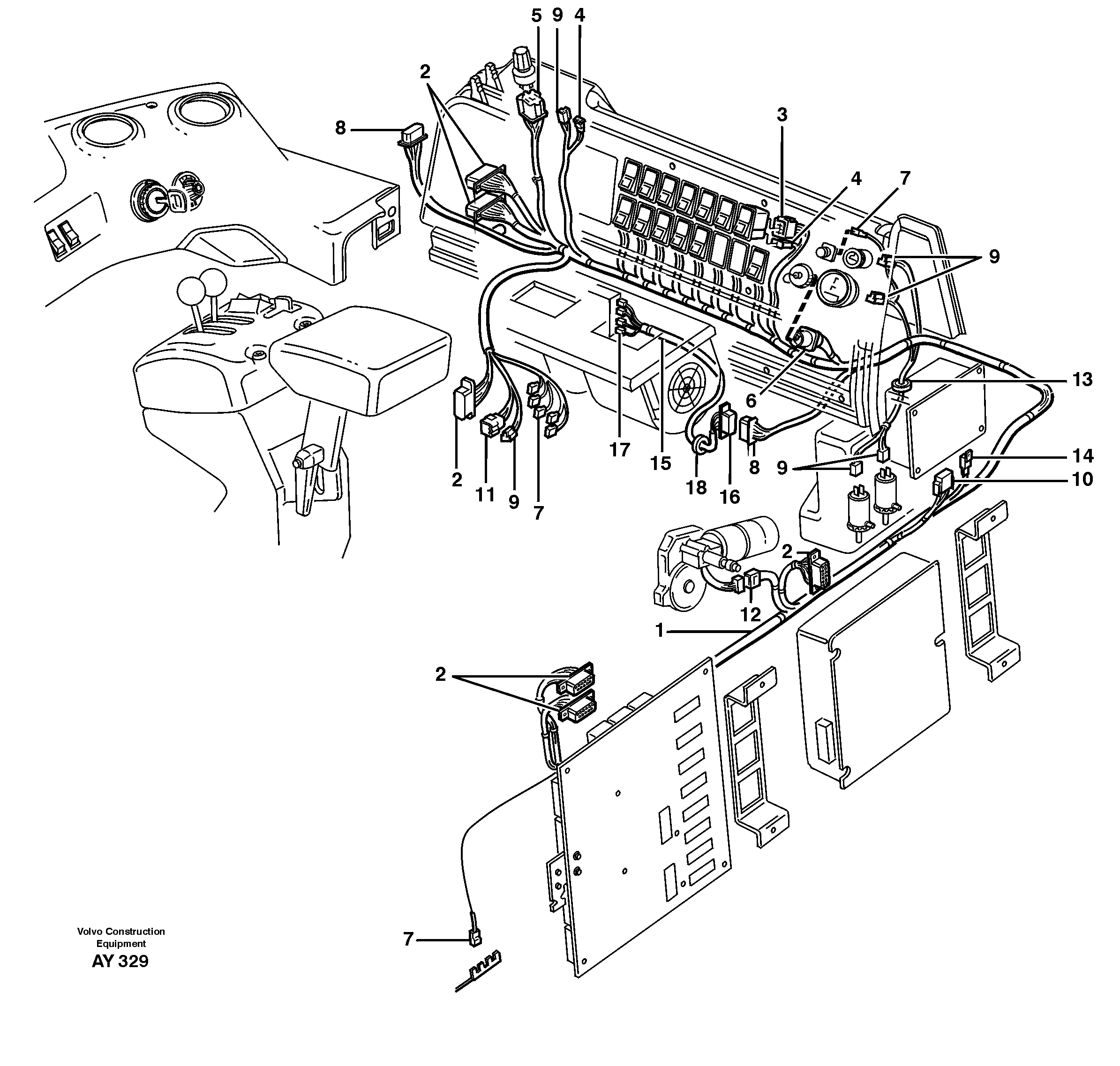Схема запчастей Volvo L220D - 57580 Cable harnesses, cab L220D SER NO 1001-