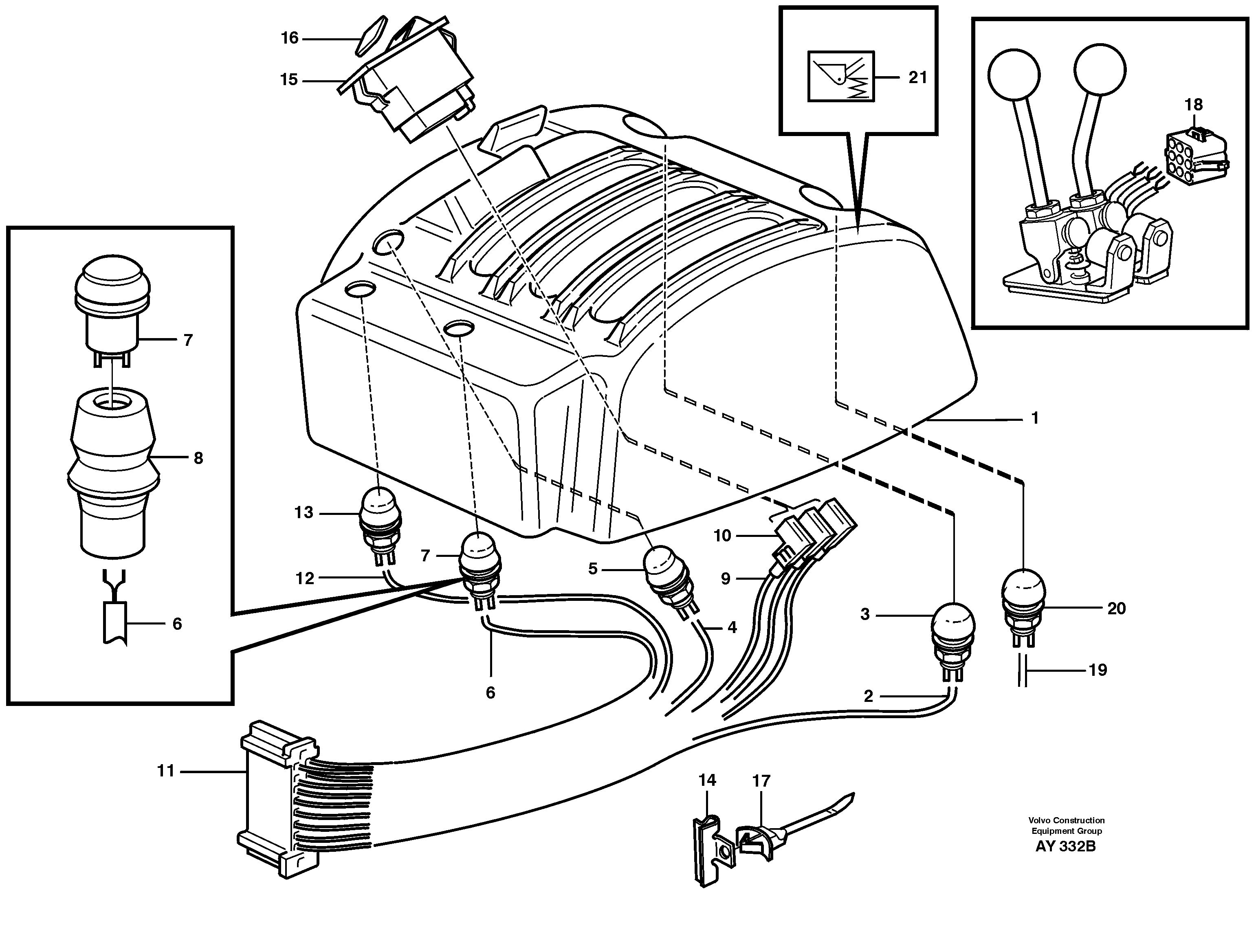 Схема запчастей Volvo L220D - 57584 Cable harnesses, servo valve L220D SER NO 1001-