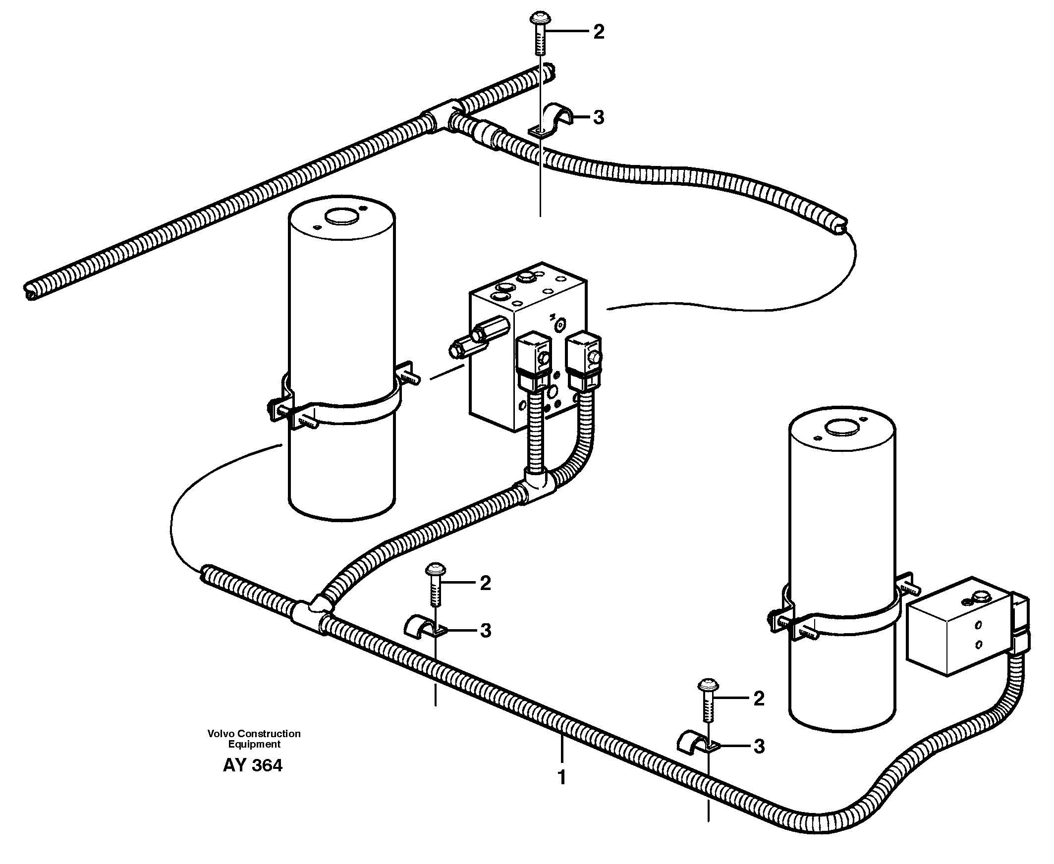 Схема запчастей Volvo L220D - 57589 Cable harness, boom suspension system L220D SER NO 1001-
