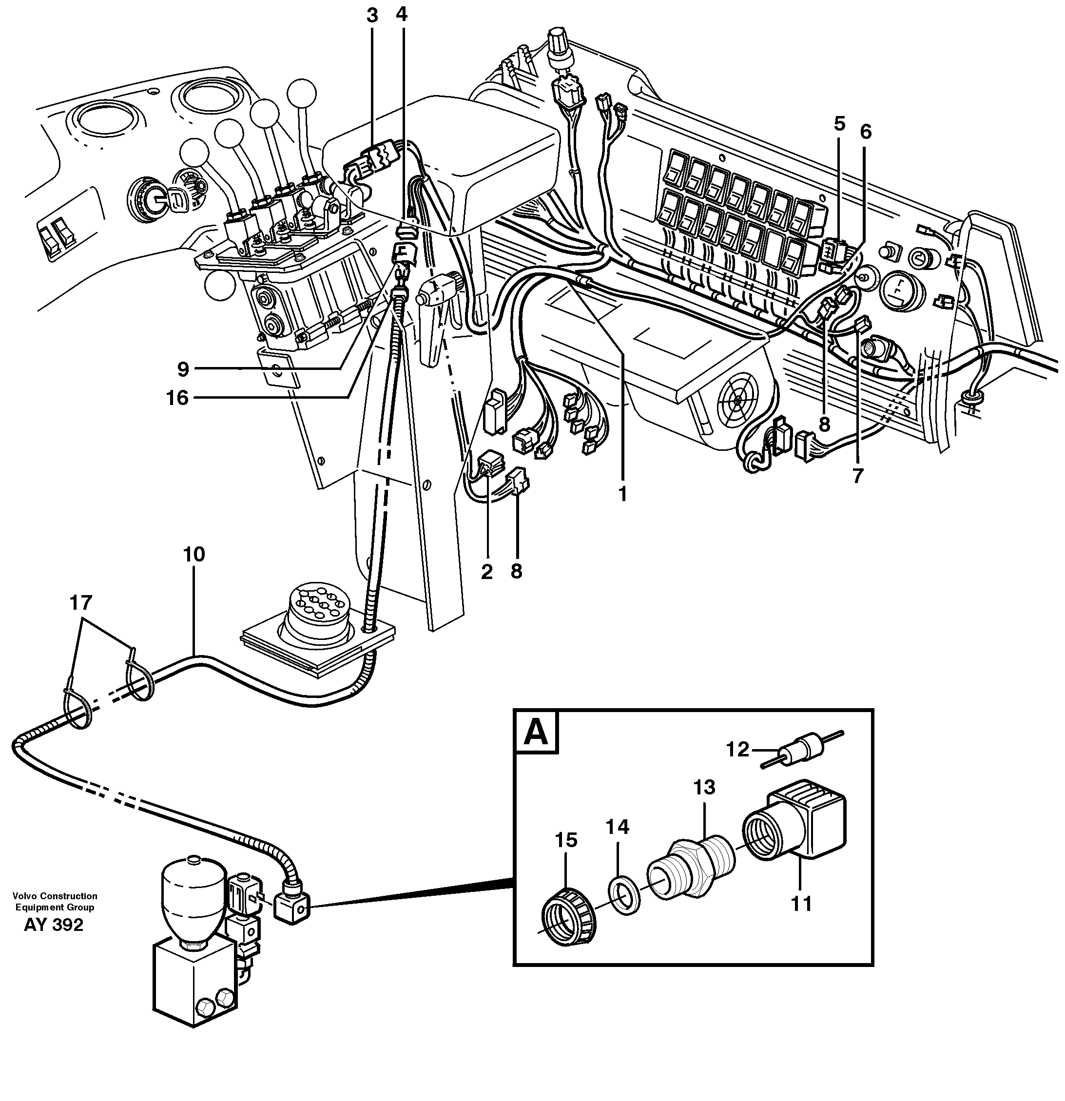 Схема запчастей Volvo L220D - 57591 Cable harness for 3rd and 4th function L220D SER NO 1001-
