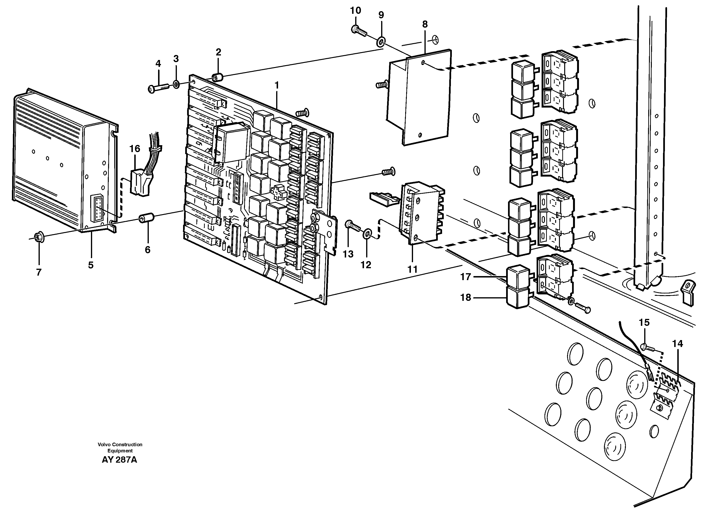 Схема запчастей Volvo L220D - 66898 Electrical distribution box L220D SER NO 1001-