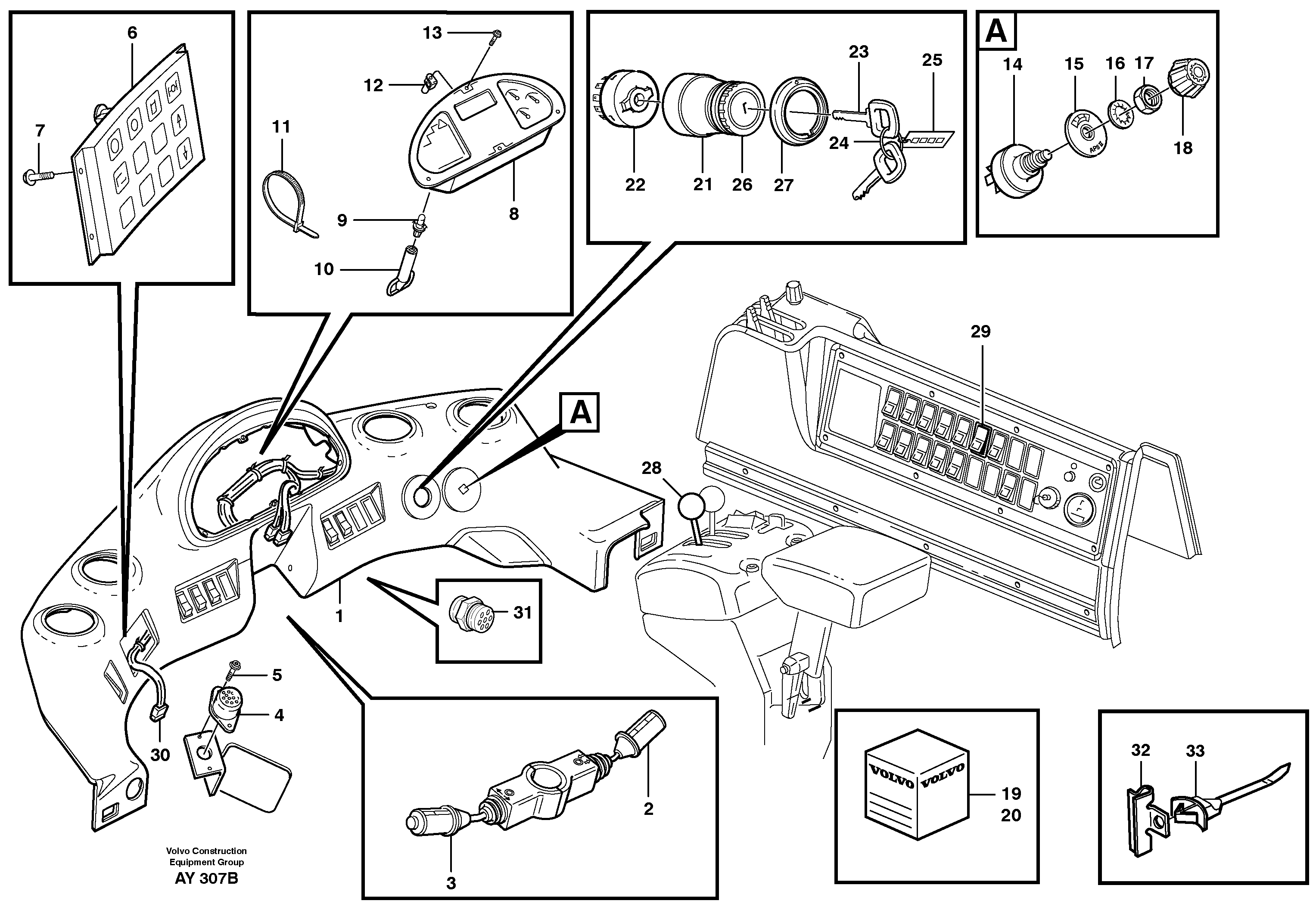 Схема запчастей Volvo L220D - 100202 Instrument panel L220D SER NO 1001-