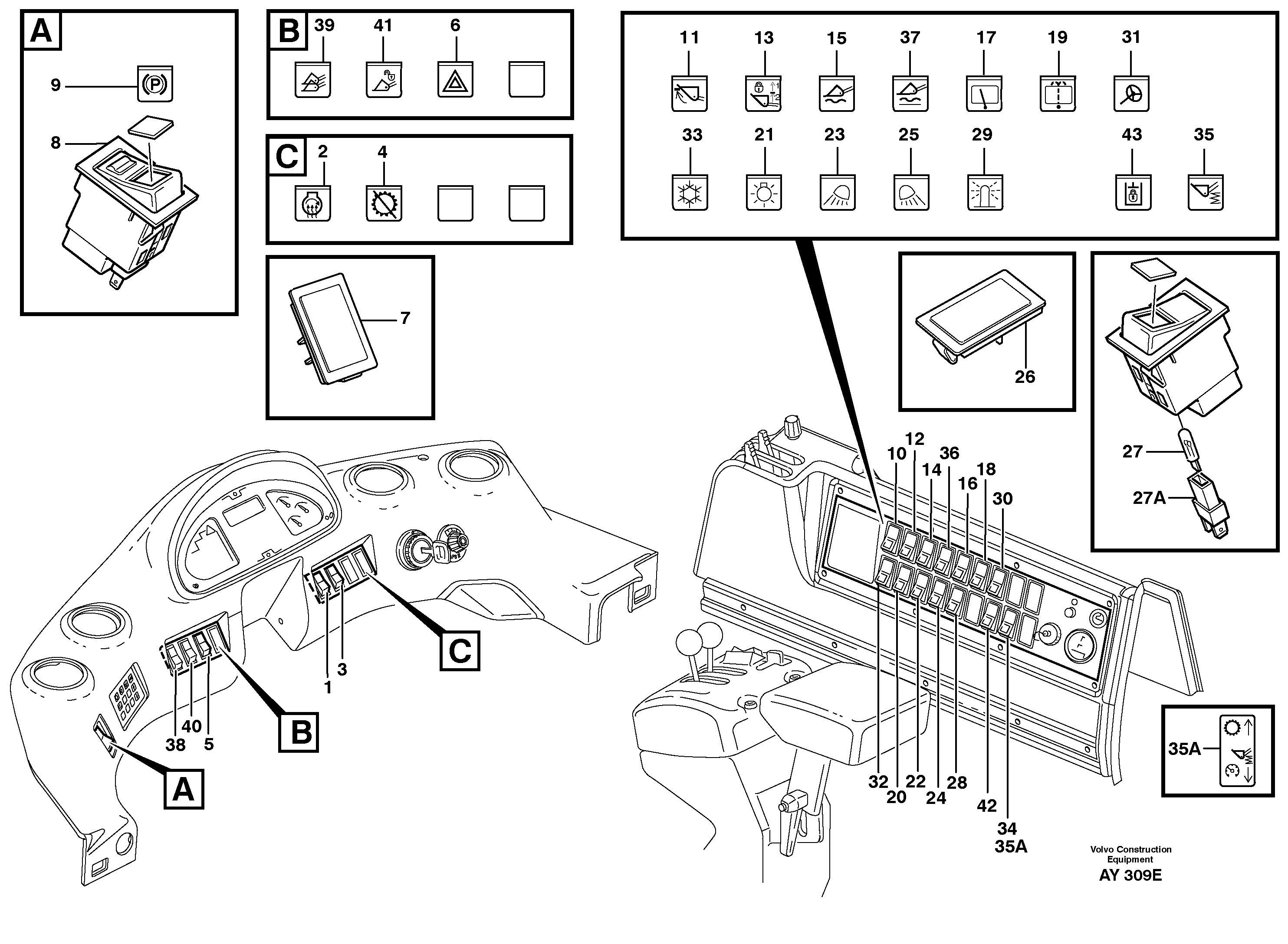 Схема запчастей Volvo L220D - 66900 Переключатель L220D SER NO 1001-