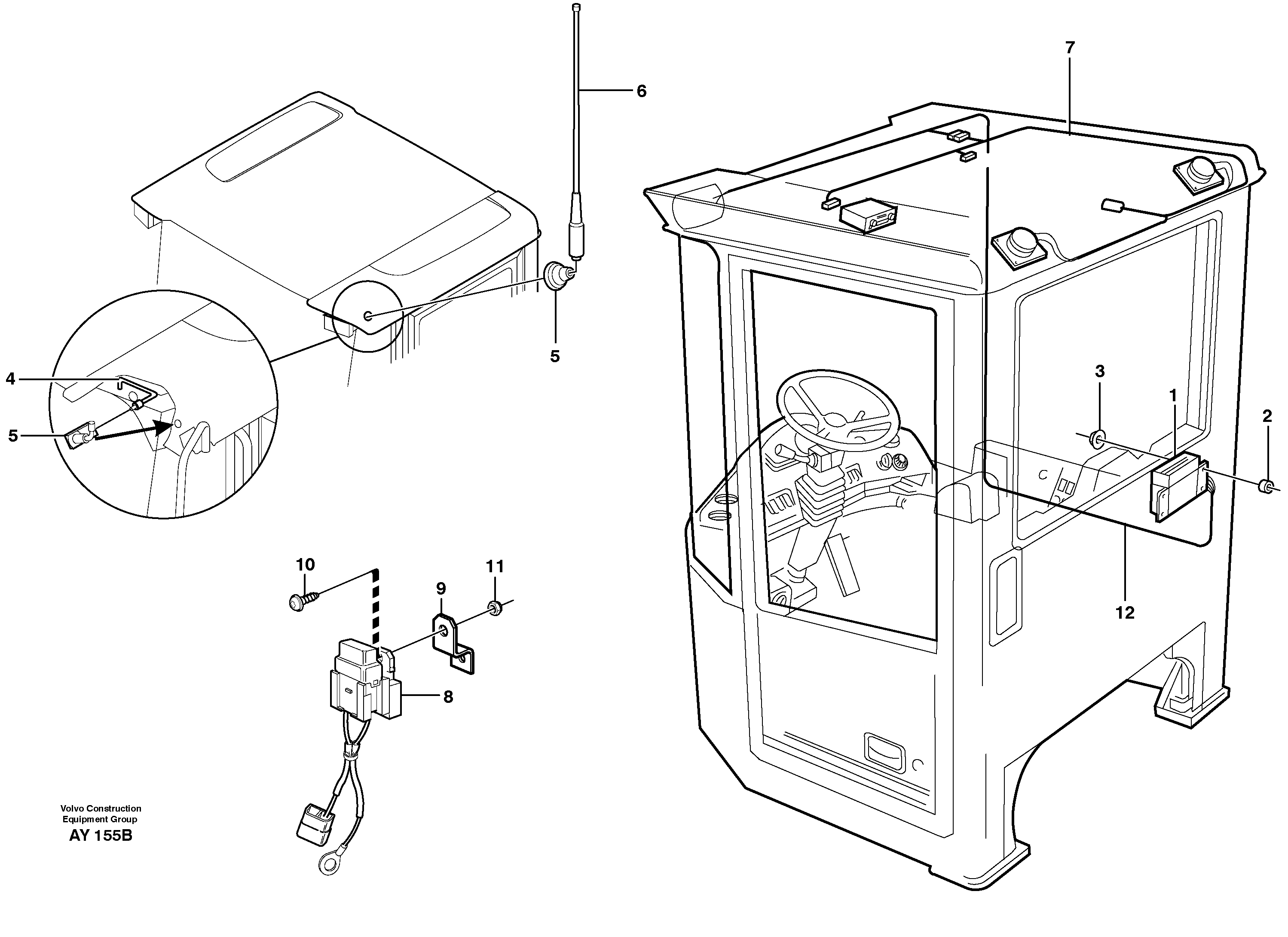 Схема запчастей Volvo L220D - 104333 Voltage converter and cable harness for radio L220D SER NO 1001-