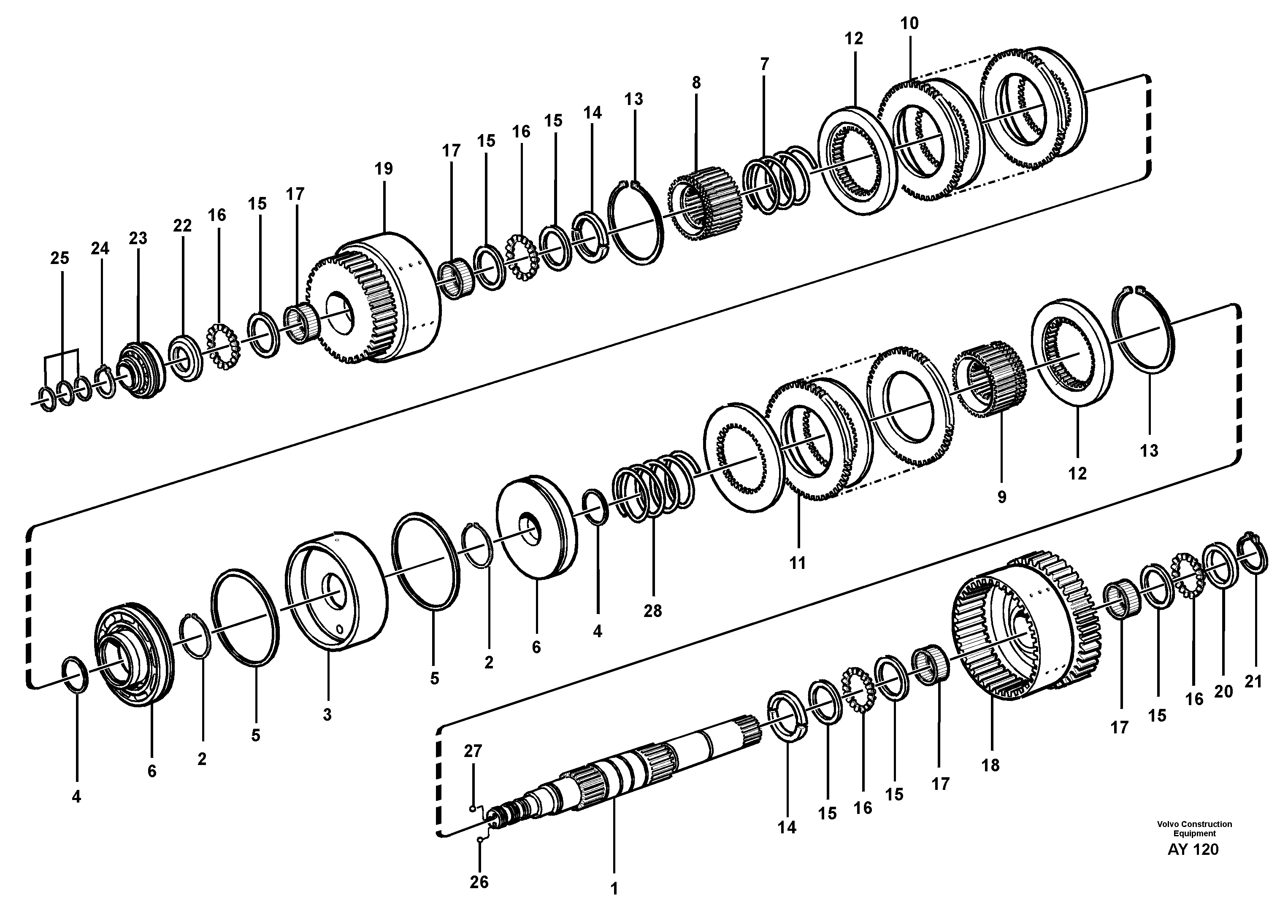 Схема запчастей Volvo L220D - 26735 Hydraulic clutch, 3rd / 4th speed L220D SER NO 1001-