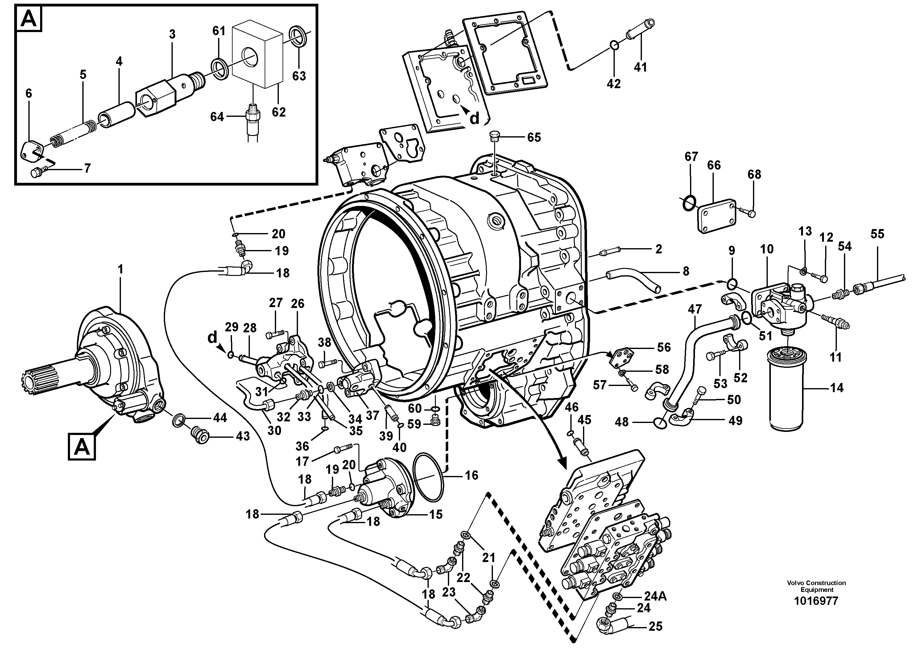 Схема запчастей Volvo L220D - 54716 Oil distributor, tube and filter L220D SER NO 1001-