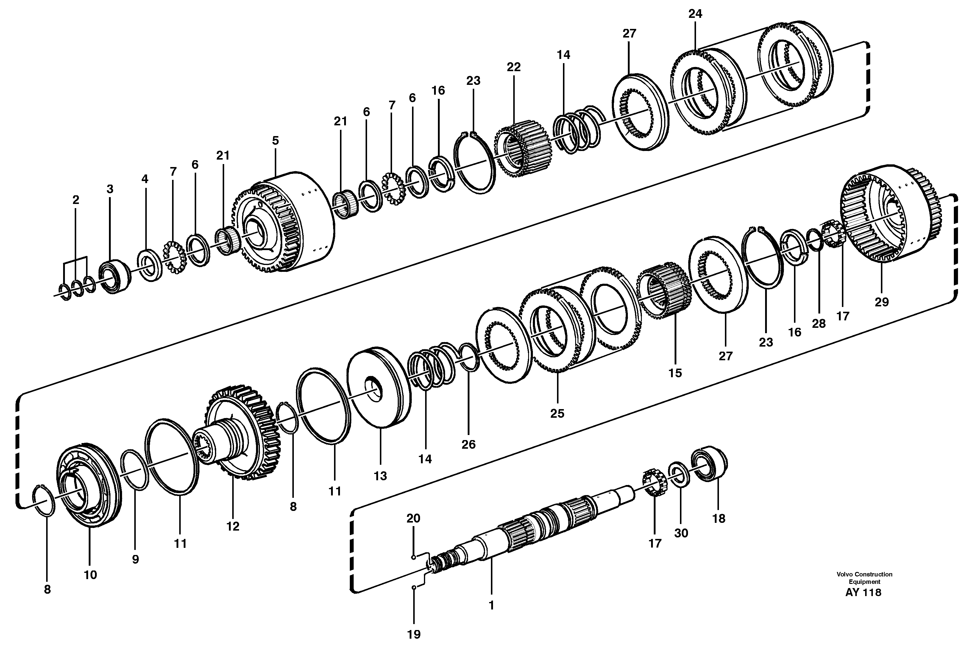 Схема запчастей Volvo L220D - 57622 Hydraulic clutch, forward / 1 st speed L220D SER NO 1001-