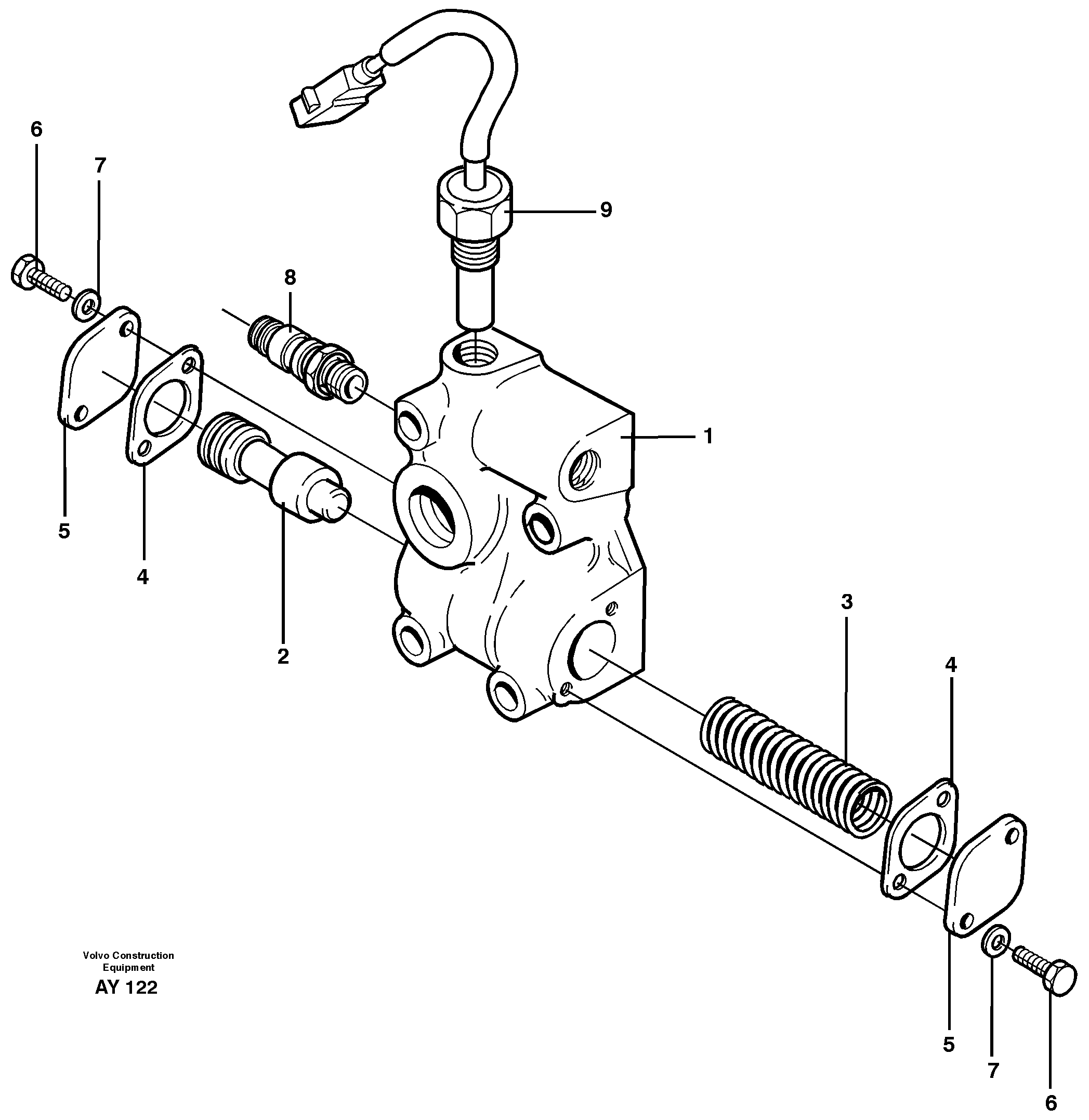 Схема запчастей Volvo L220D - 97748 Lubricating oil valve L220D SER NO 1001-