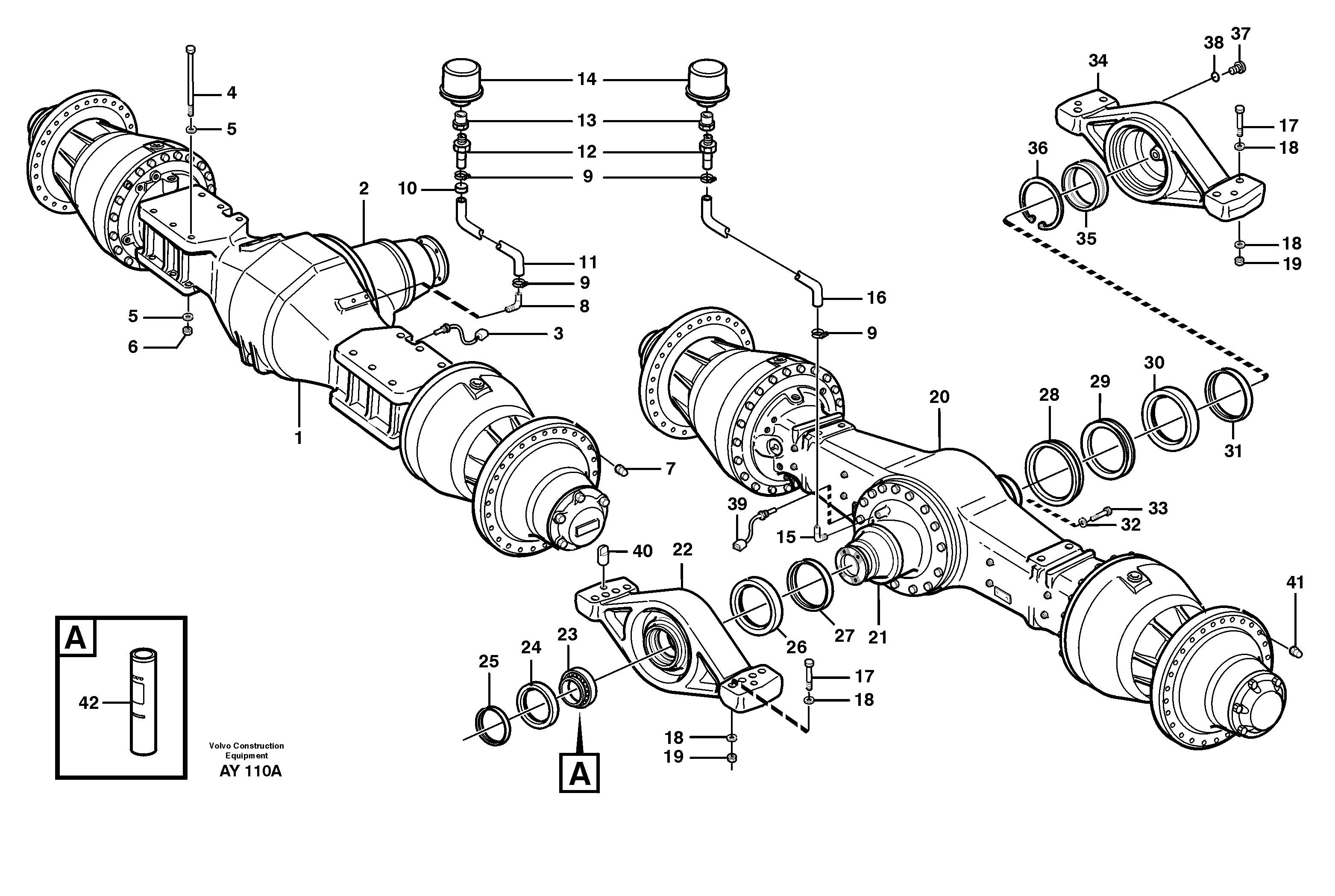 Схема запчастей Volvo L220D - 85516 Planet shafts with fitting parts L220D SER NO 1001-