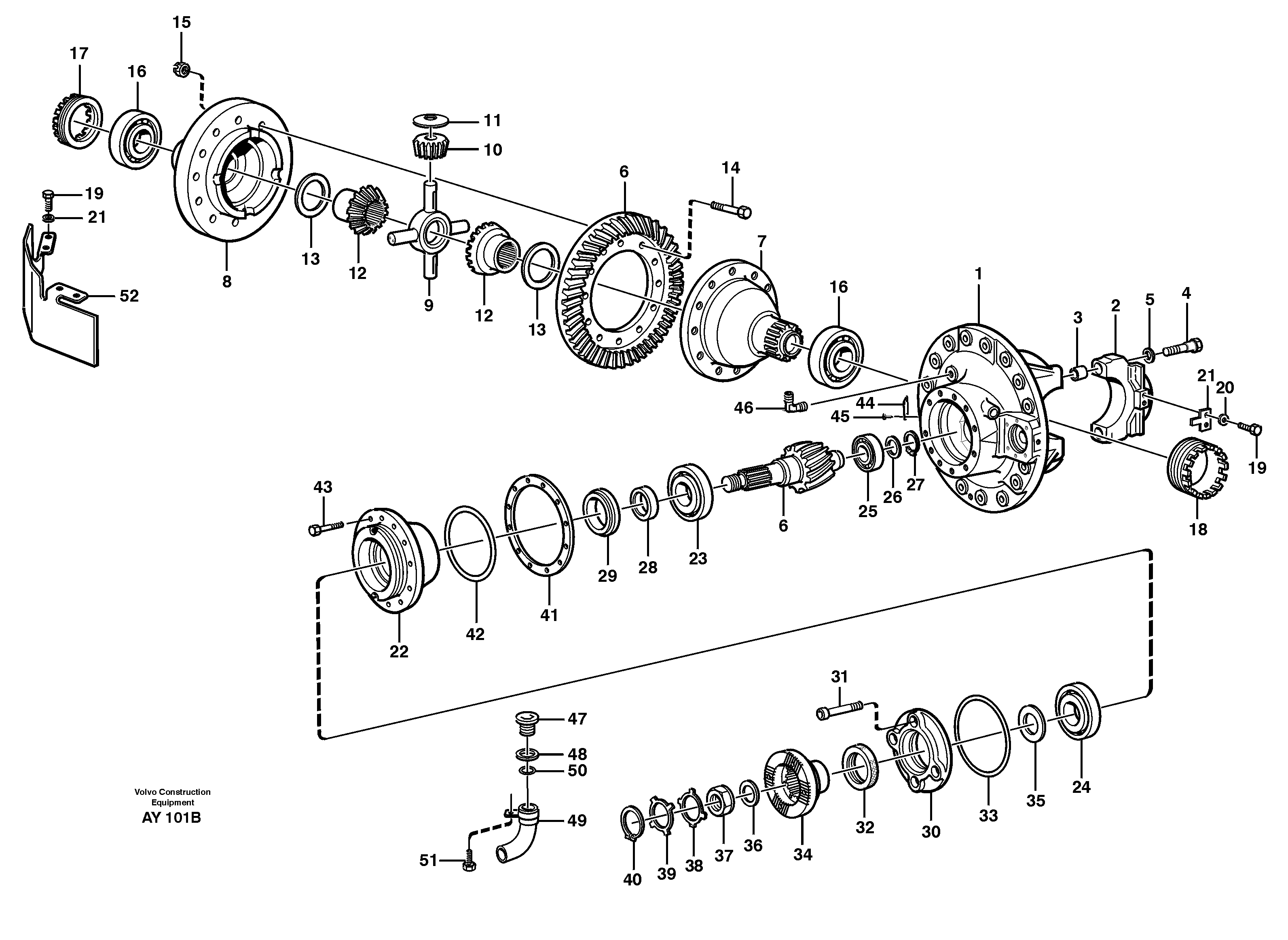 Схема запчастей Volvo L220D - 103516 Final drive, front L220D SER NO 1001-