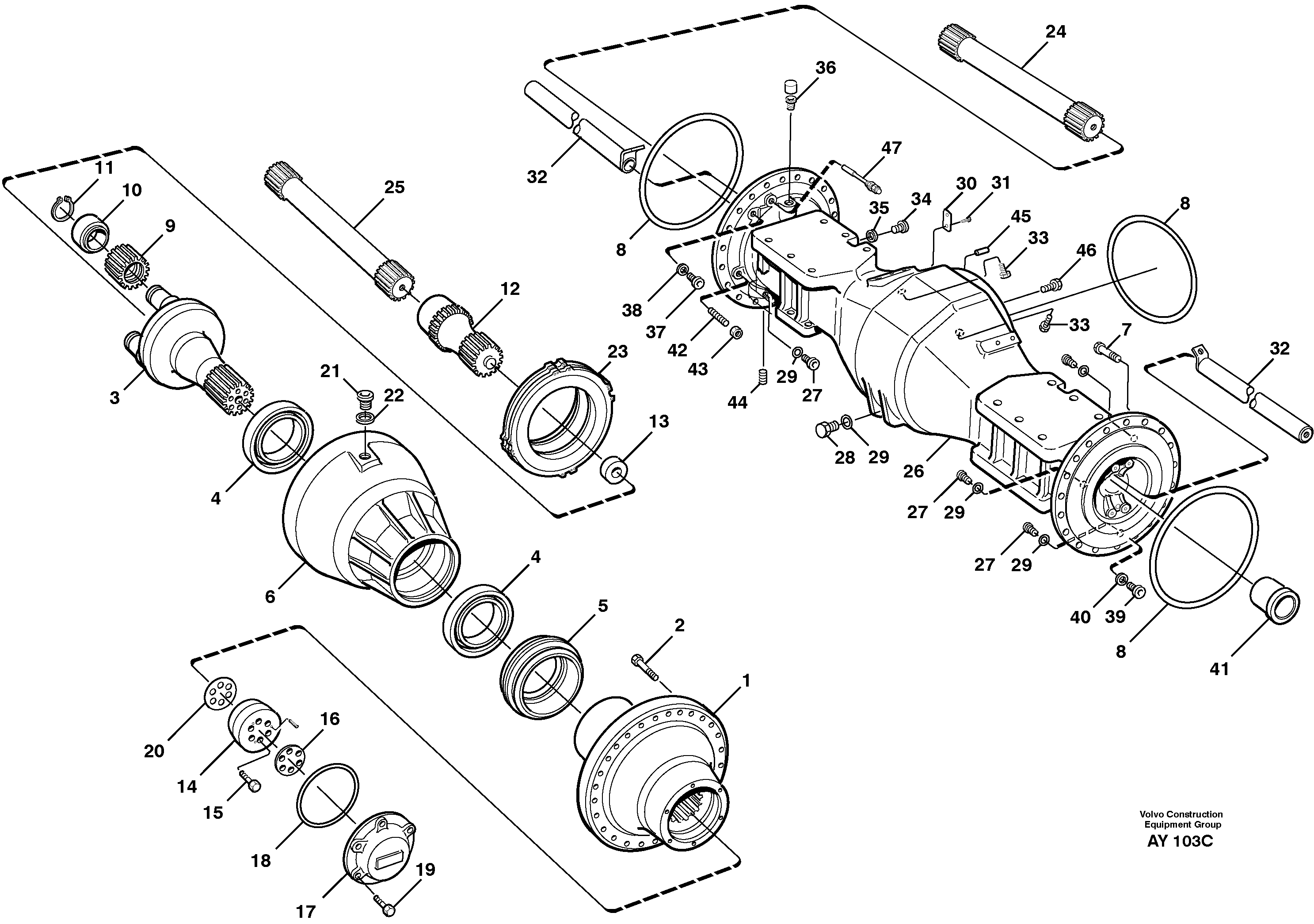 Схема запчастей Volvo L220D - 26743 Planet shaft, front L220D SER NO 1001-