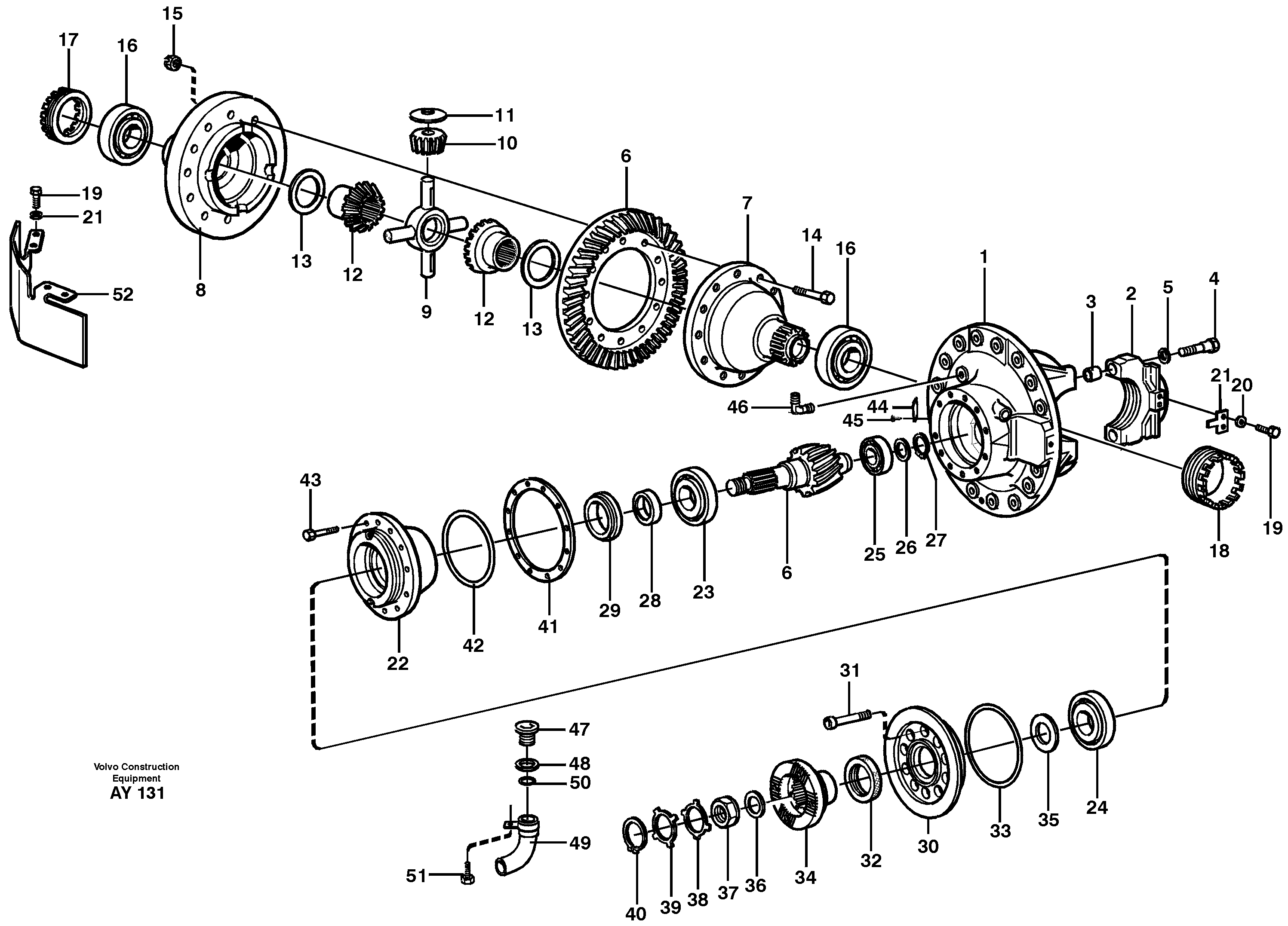 Схема запчастей Volvo L220D - 104907 Final drive, rear L220D SER NO 1001-