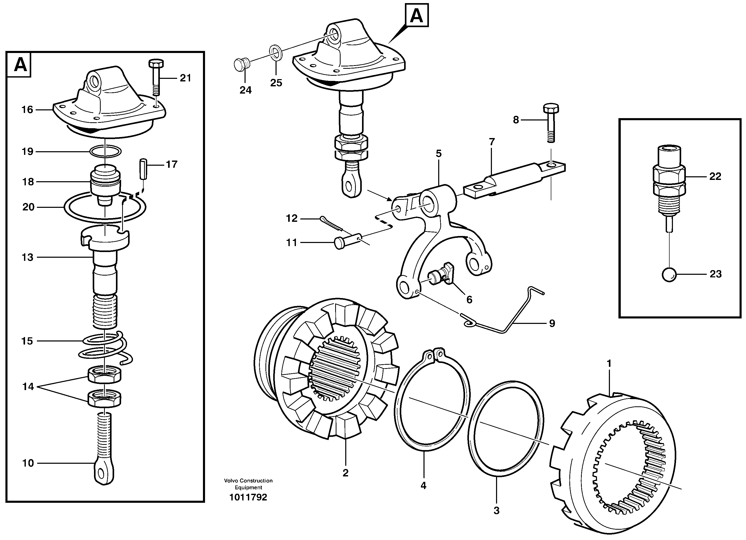 Схема запчастей Volvo L220D - 6 Differential lock L220D SER NO 1001-