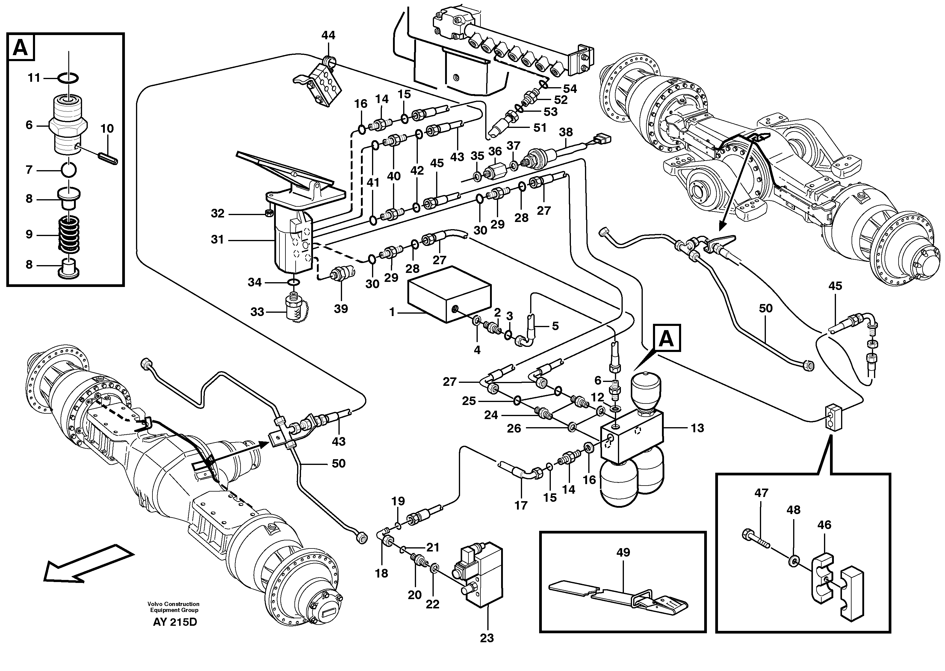 Схема запчастей Volvo L220D - 98396 Brake system L220D SER NO 1001-