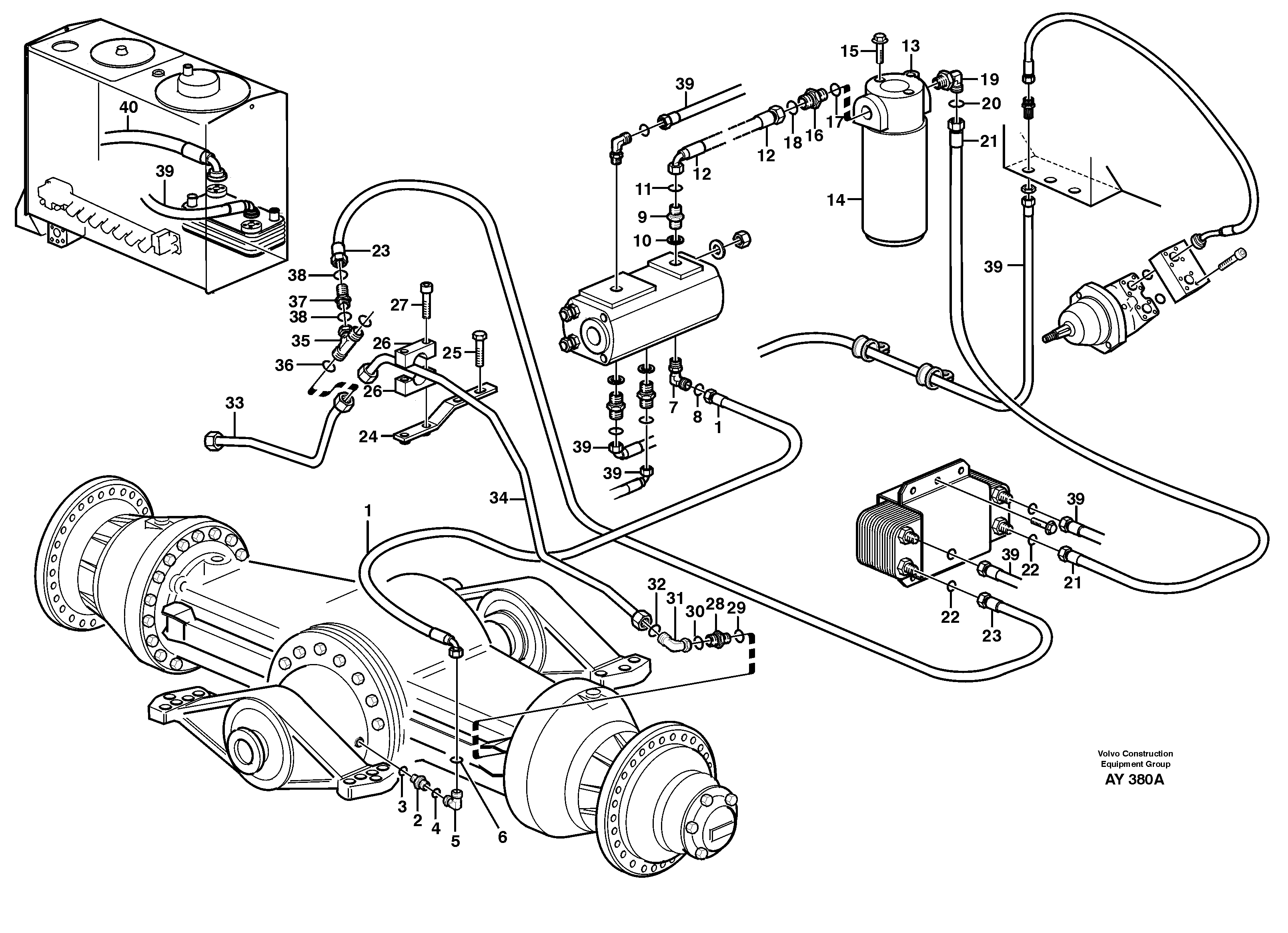 Схема запчастей Volvo L220D - 51179 Система охлаждения для тормозов (тормозная) L220D SER NO 1001-