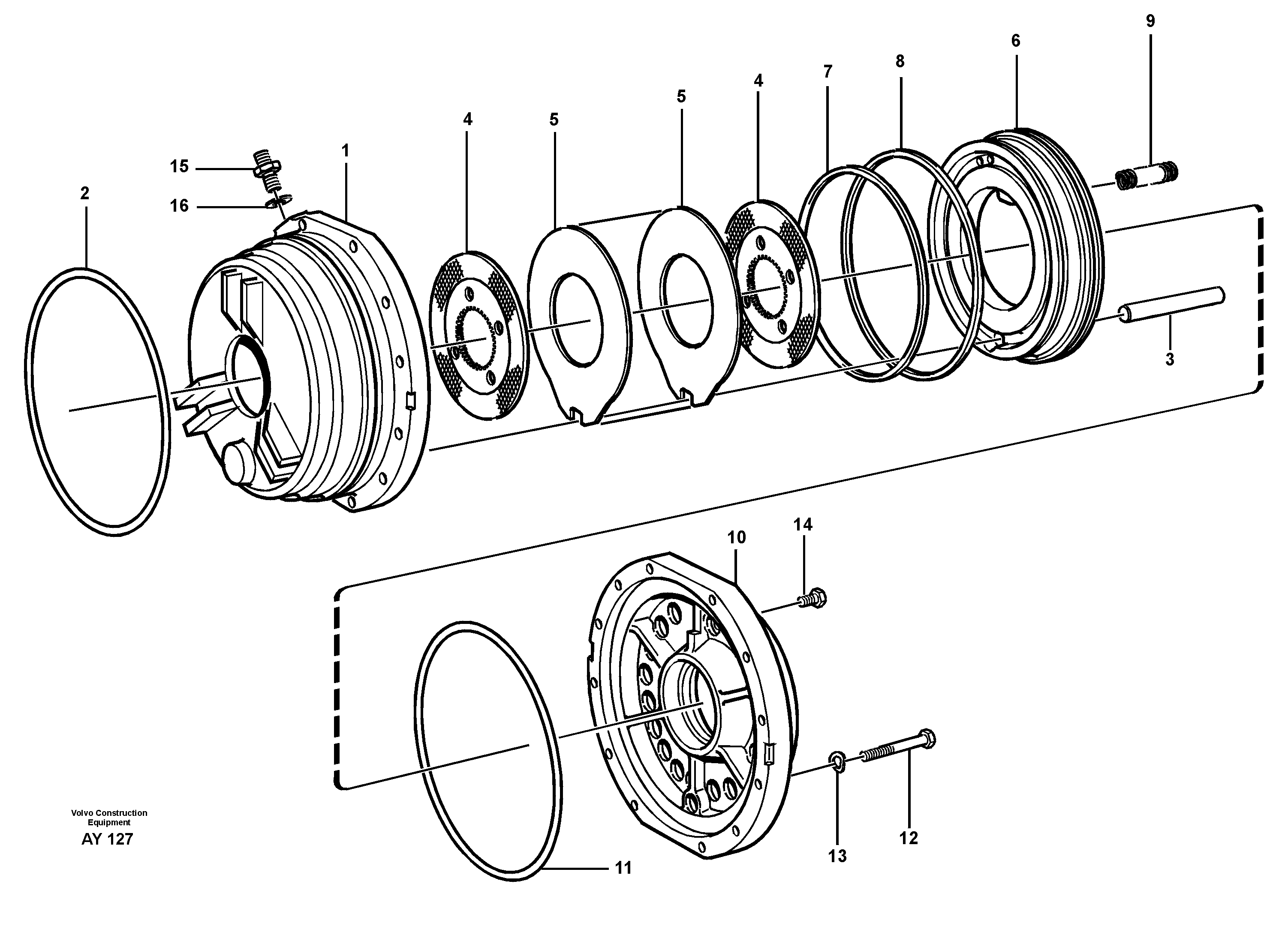 Схема запчастей Volvo L220D - 10699 Parking brake L220D SER NO 1001-