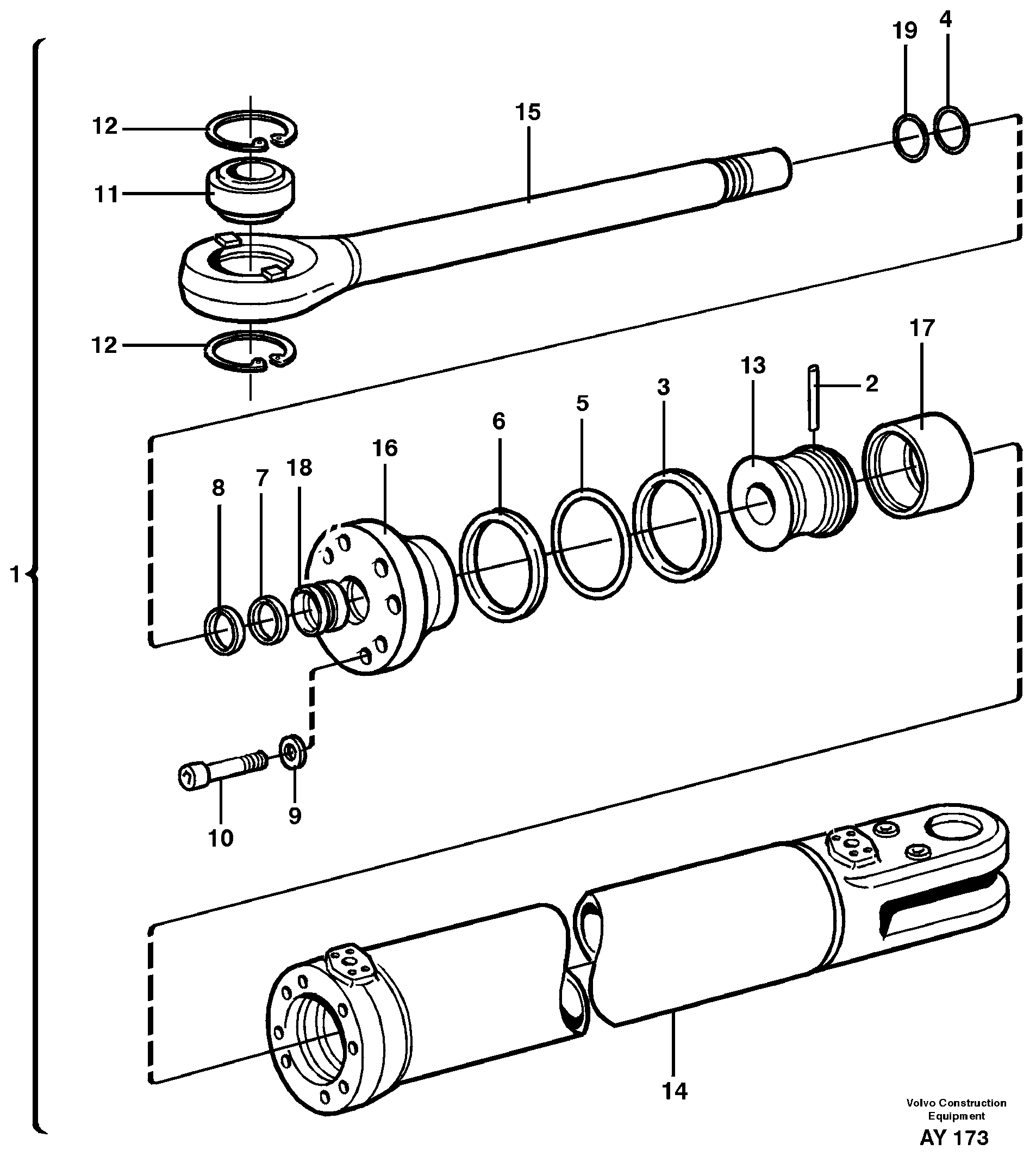 Схема запчастей Volvo L220D - 54316 Гидроцилиндр L220D SER NO 1001-