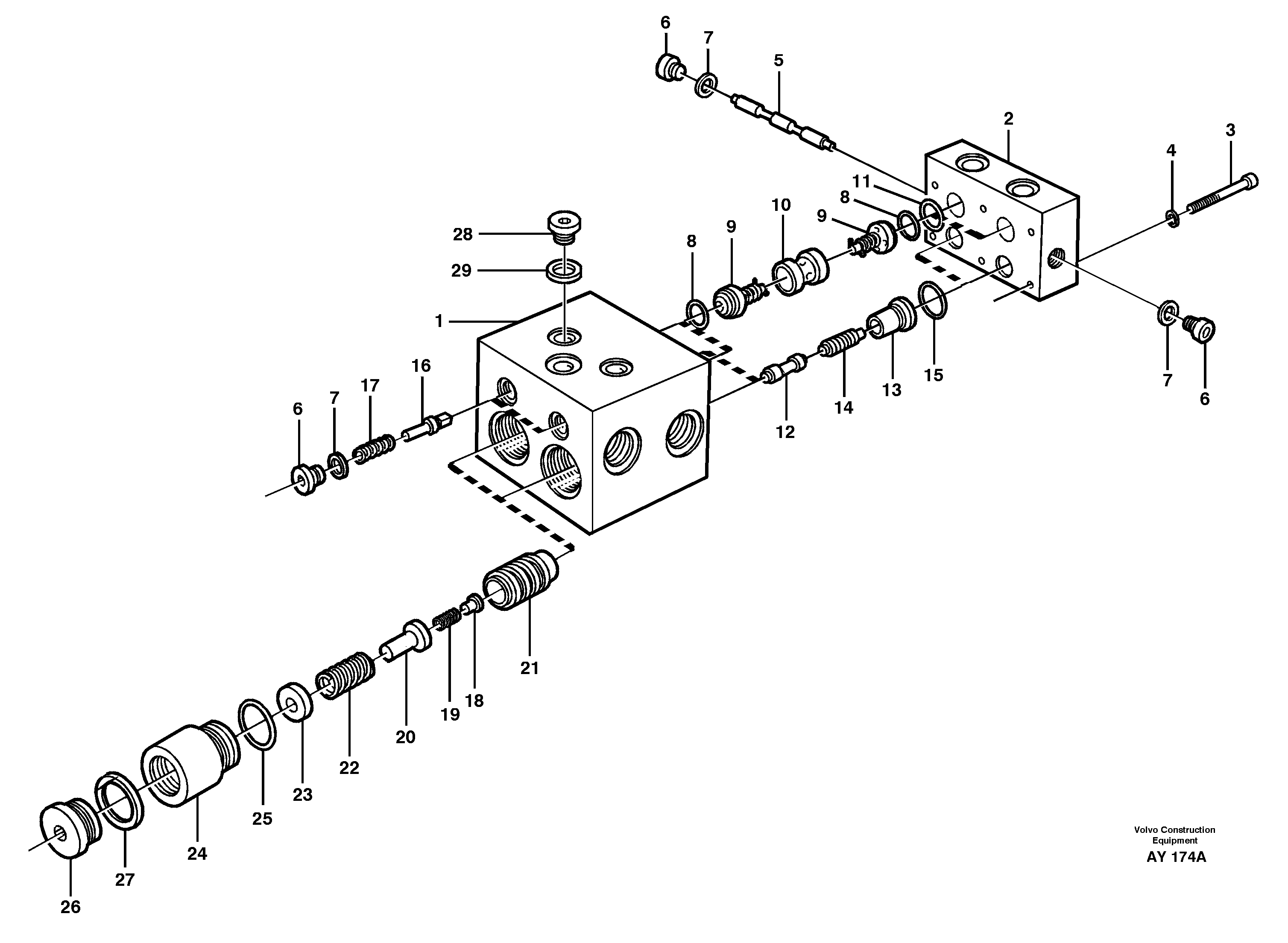 Схема запчастей Volvo L220D - 73425 Shift valve L220D SER NO 1001-
