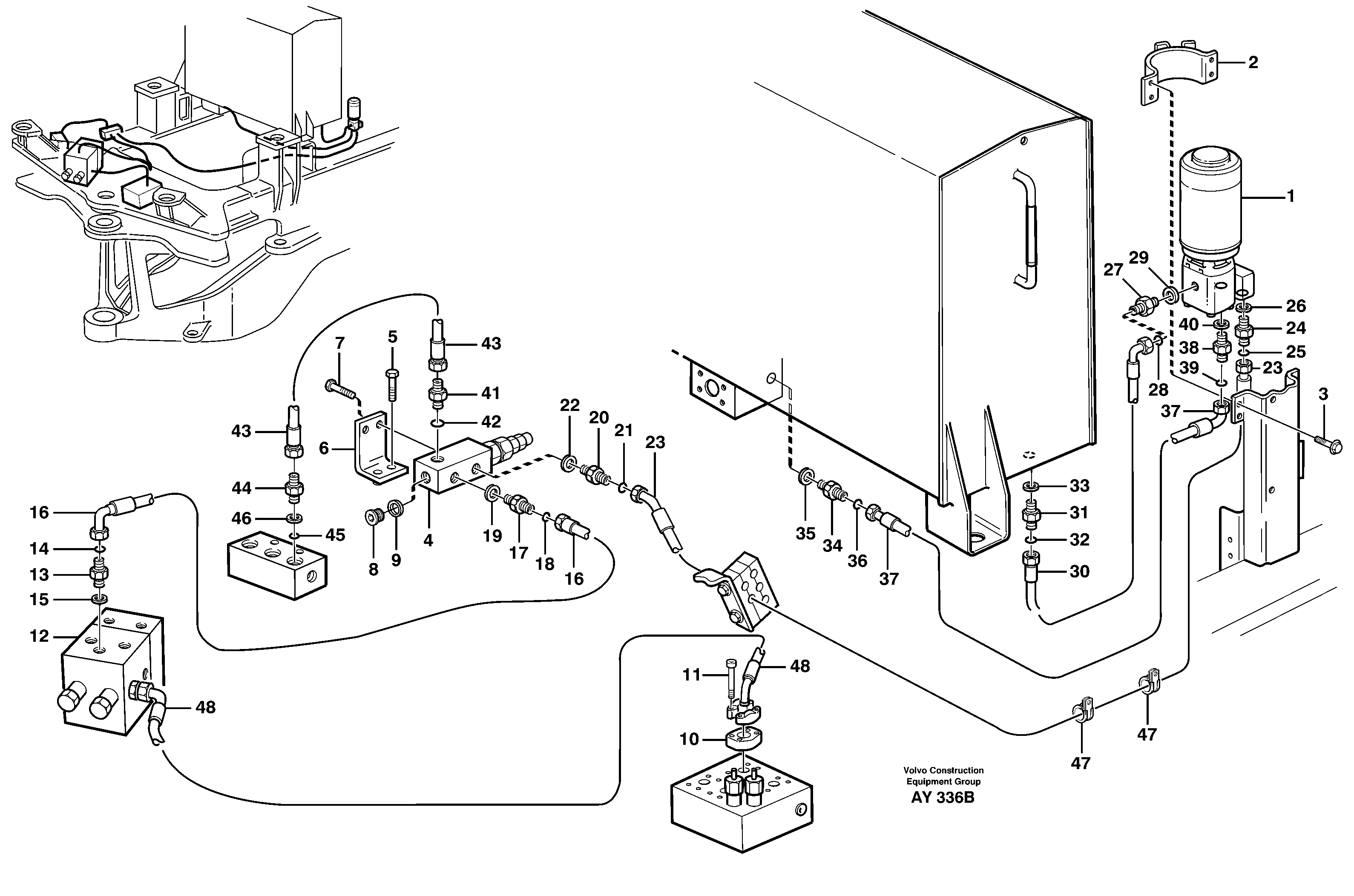 Схема запчастей Volvo L220D - 10230 Secondary steering system L220D SER NO 1001-