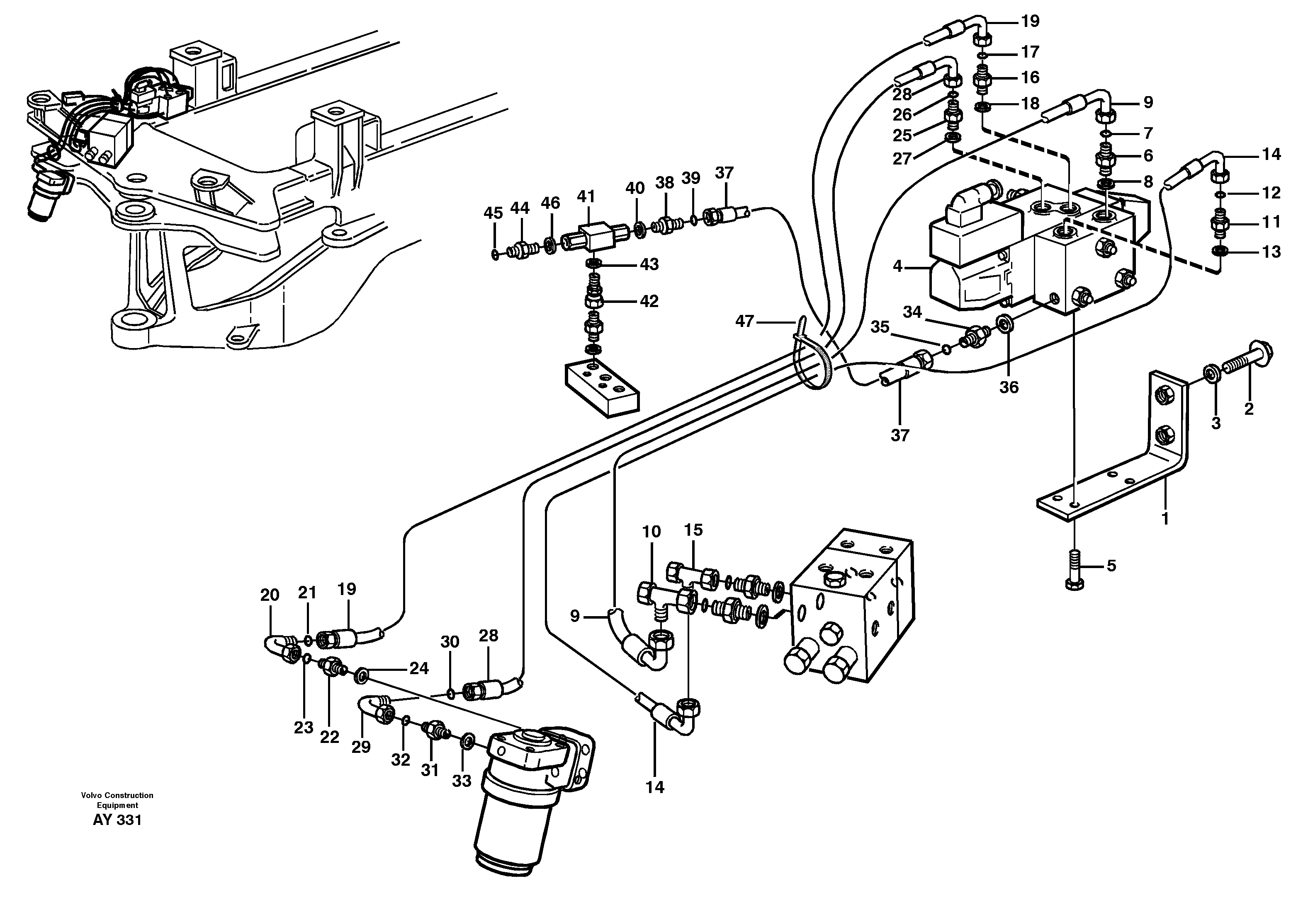 Схема запчастей Volvo L220D - 105621 CDC - steering L220D SER NO 1001-