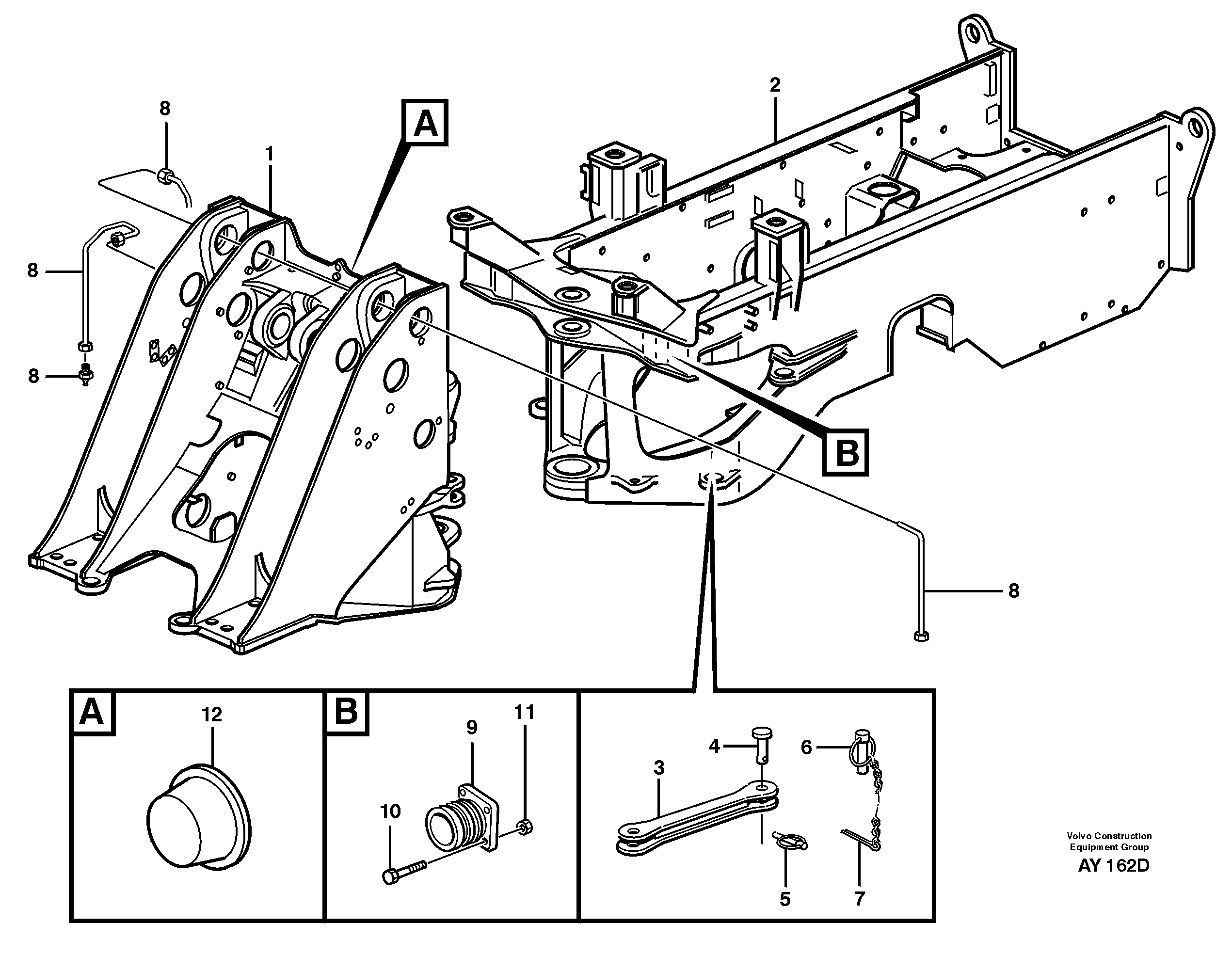 Схема запчастей Volvo L220D - 58802 Frame L220D SER NO 1001-
