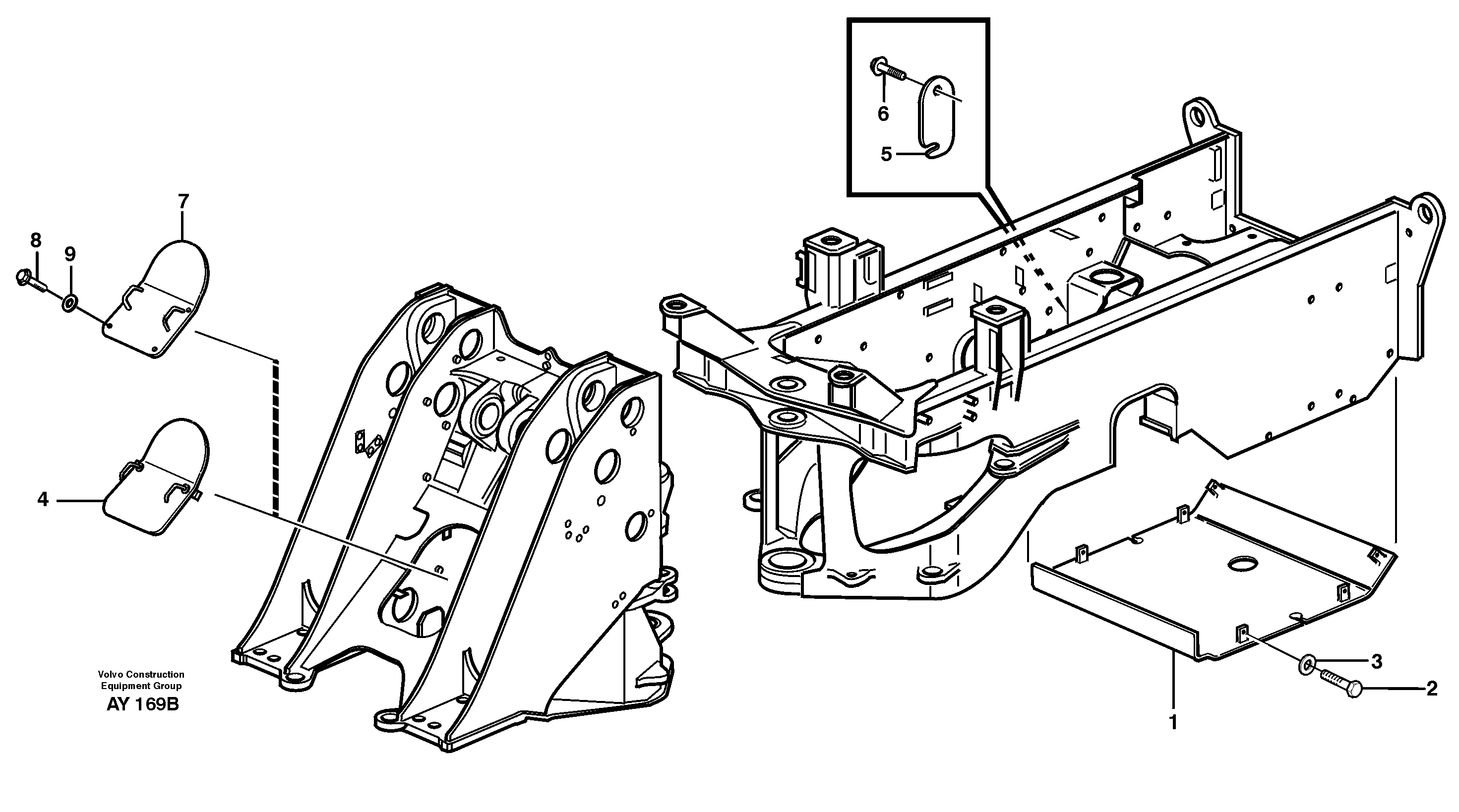 Схема запчастей Volvo L220D - 24219 Protecting plates L220D SER NO 1001-