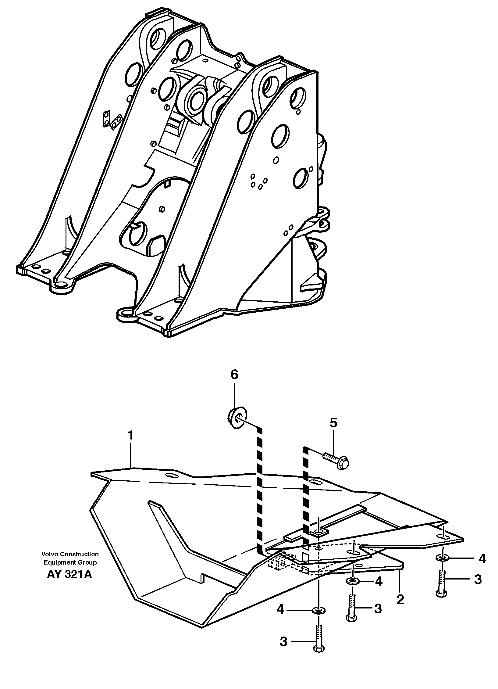Схема запчастей Volvo L220D - 24220 Belly guard, front L220D SER NO 1001-