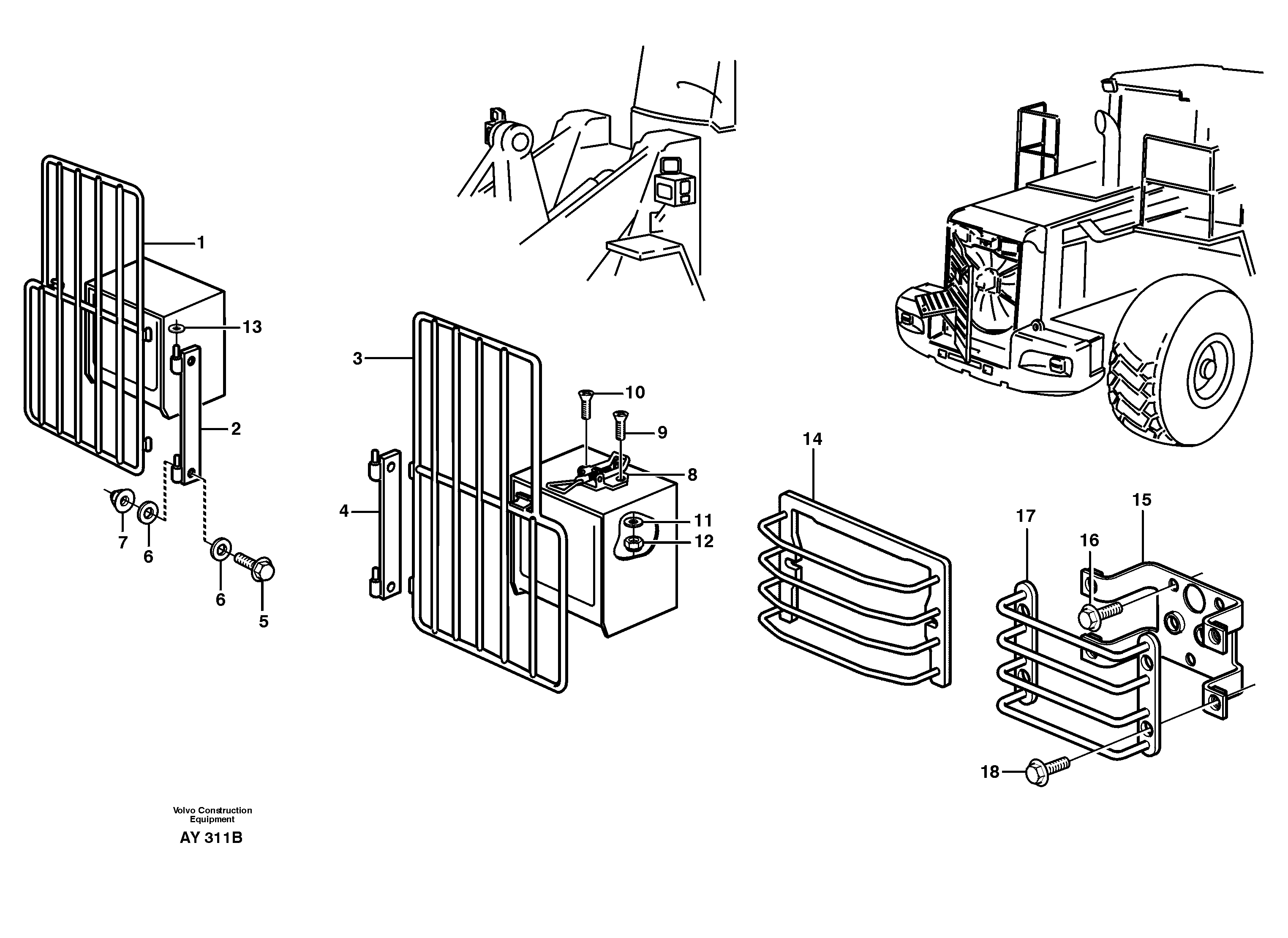 Схема запчастей Volvo L220D - 47434 Protection for lighting L220D SER NO 1001-