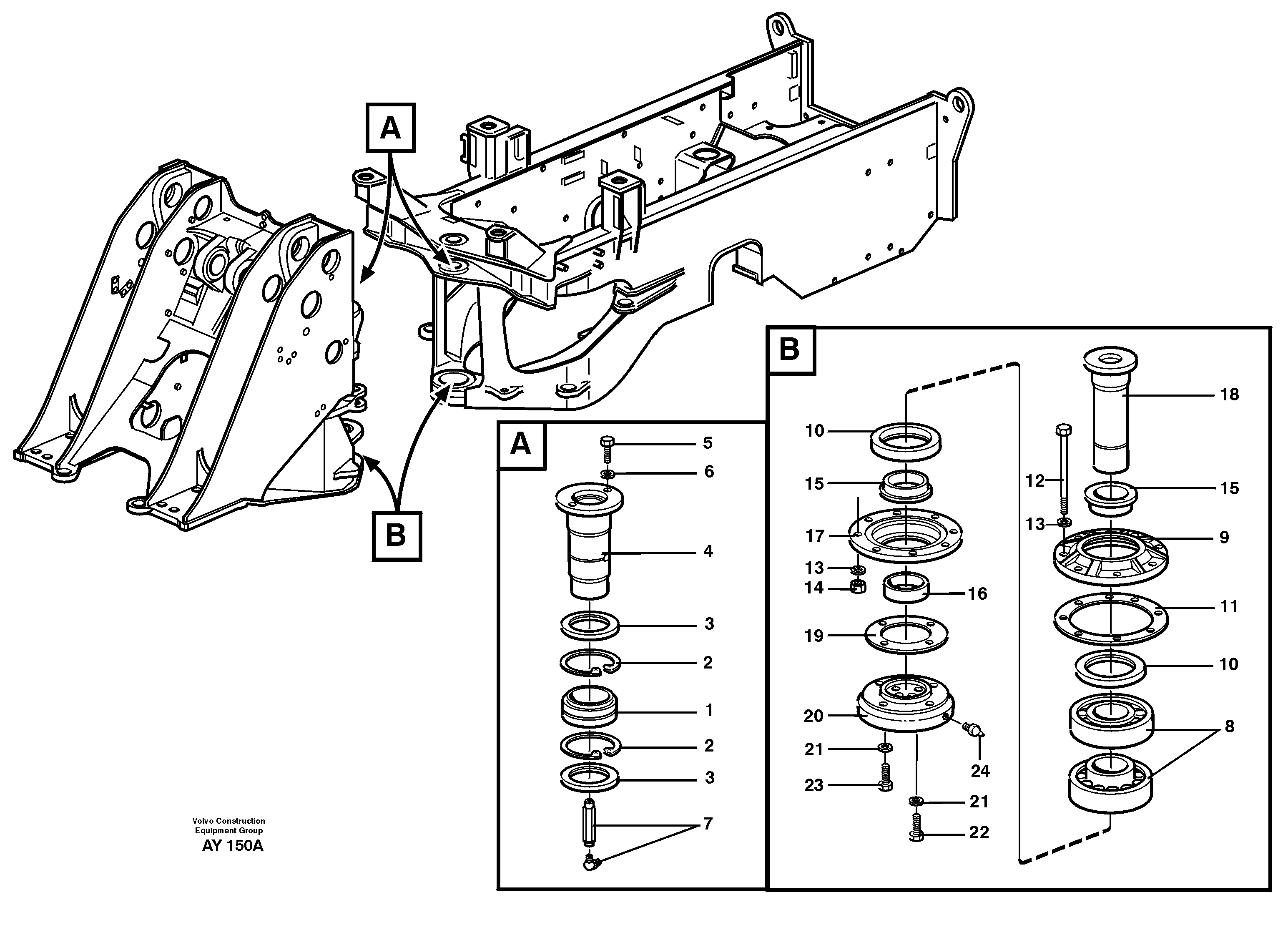 Схема запчастей Volvo L220D - 28231 Frame link L220D SER NO 1001-
