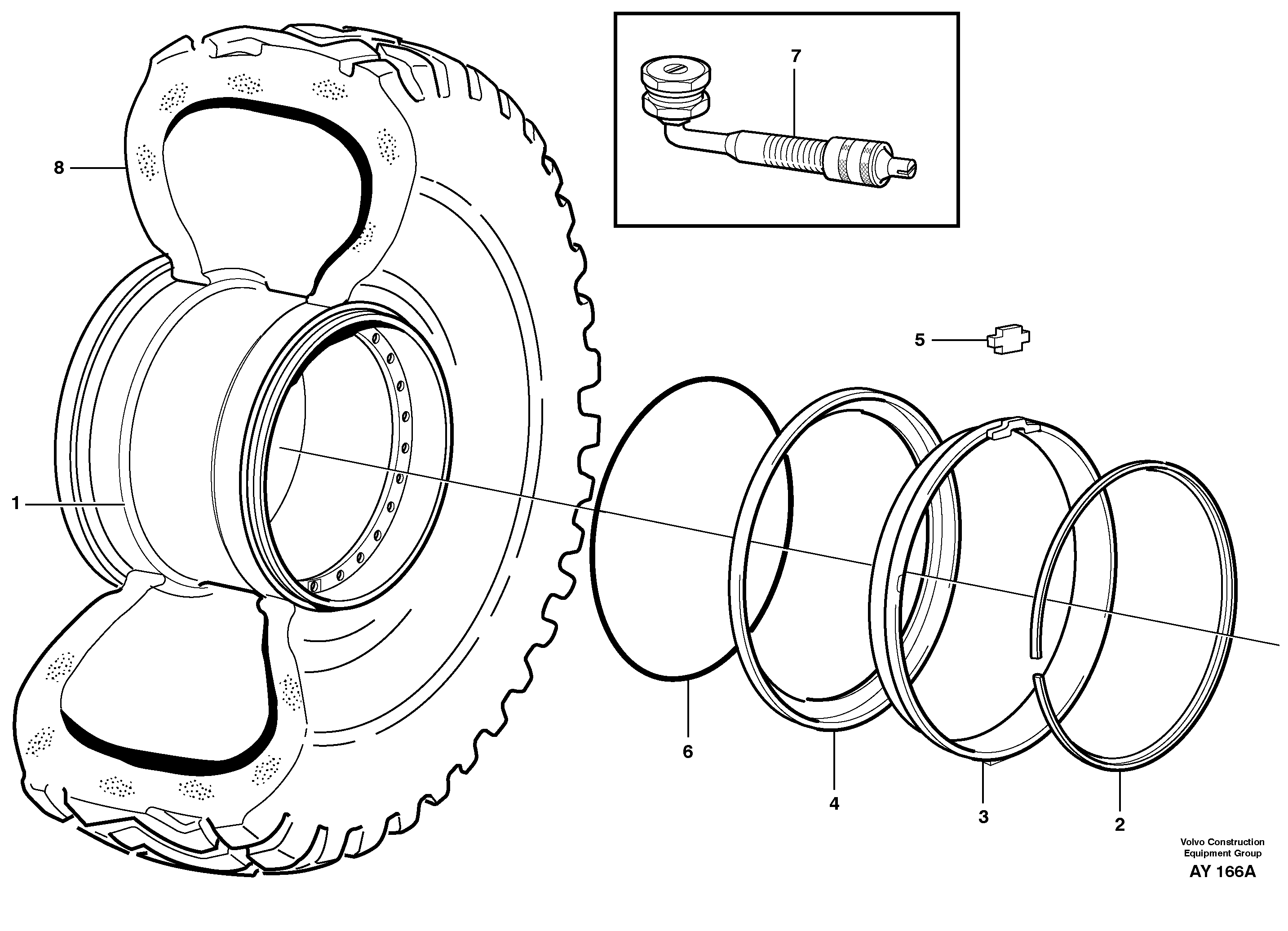 Схема запчастей Volvo L220D - 85554 Wheels L220D SER NO 1001-