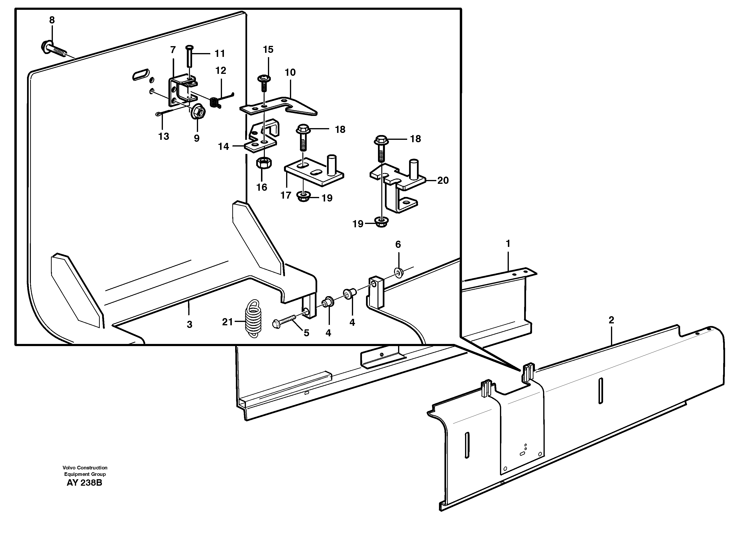 Схема запчастей Volvo L220D - 105694 Side panel L220D SER NO 1001-