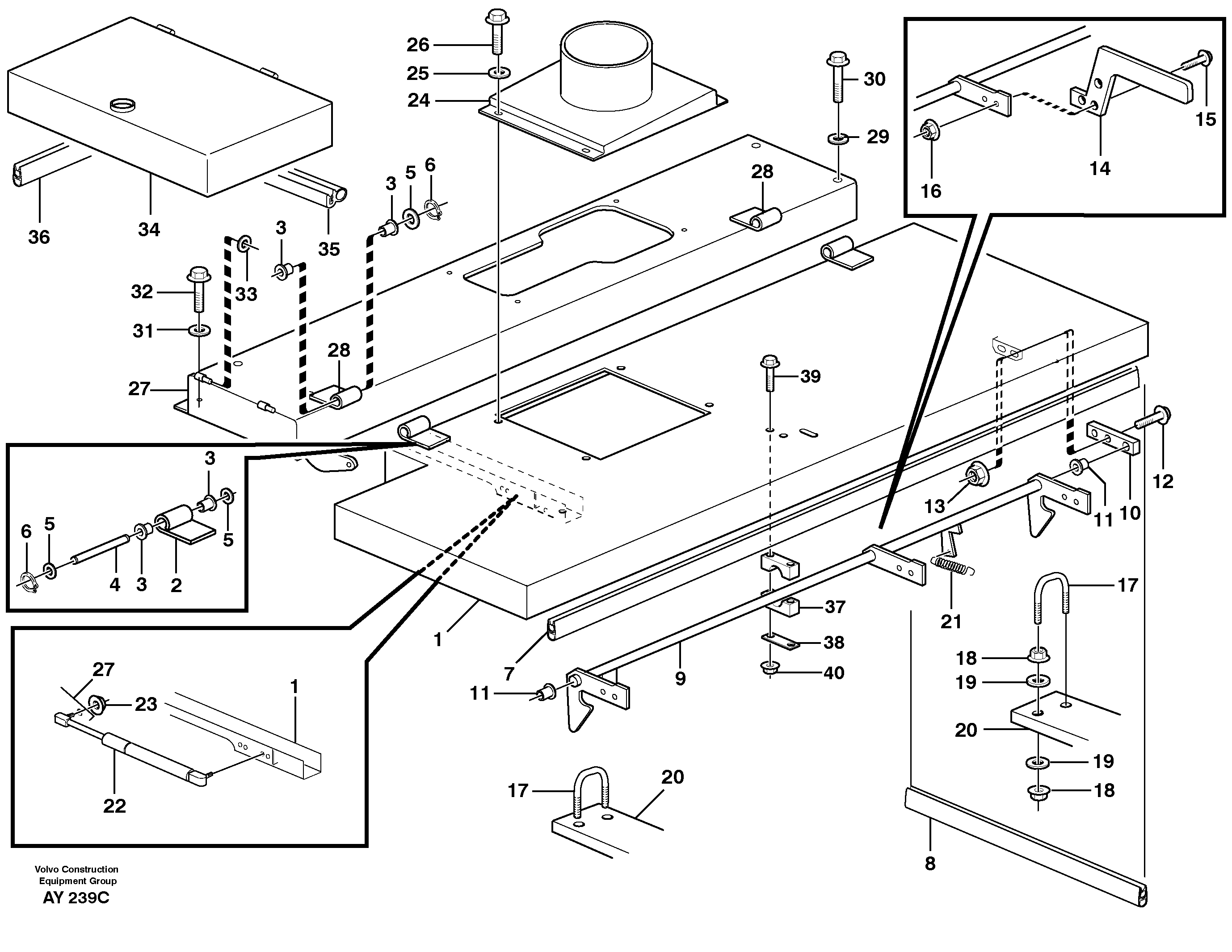 Схема запчастей Volvo L220D - 92426 Крышка двигателя L220D SER NO 1001-