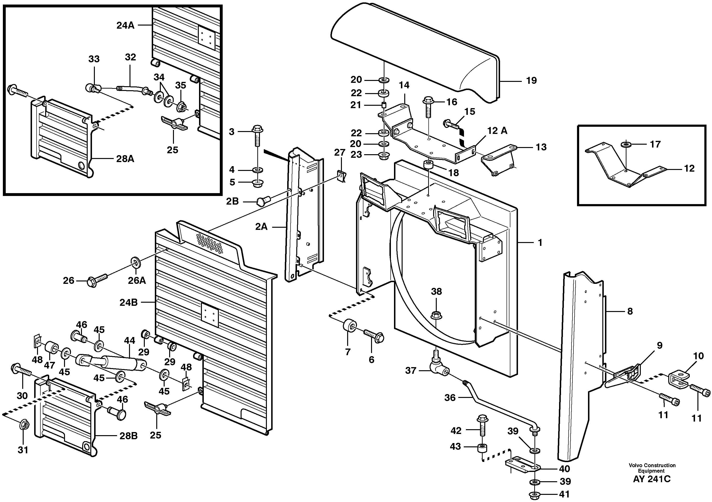 Схема запчастей Volvo L220D - 84301 Корпус радиатора и решетка L220D SER NO 1001-